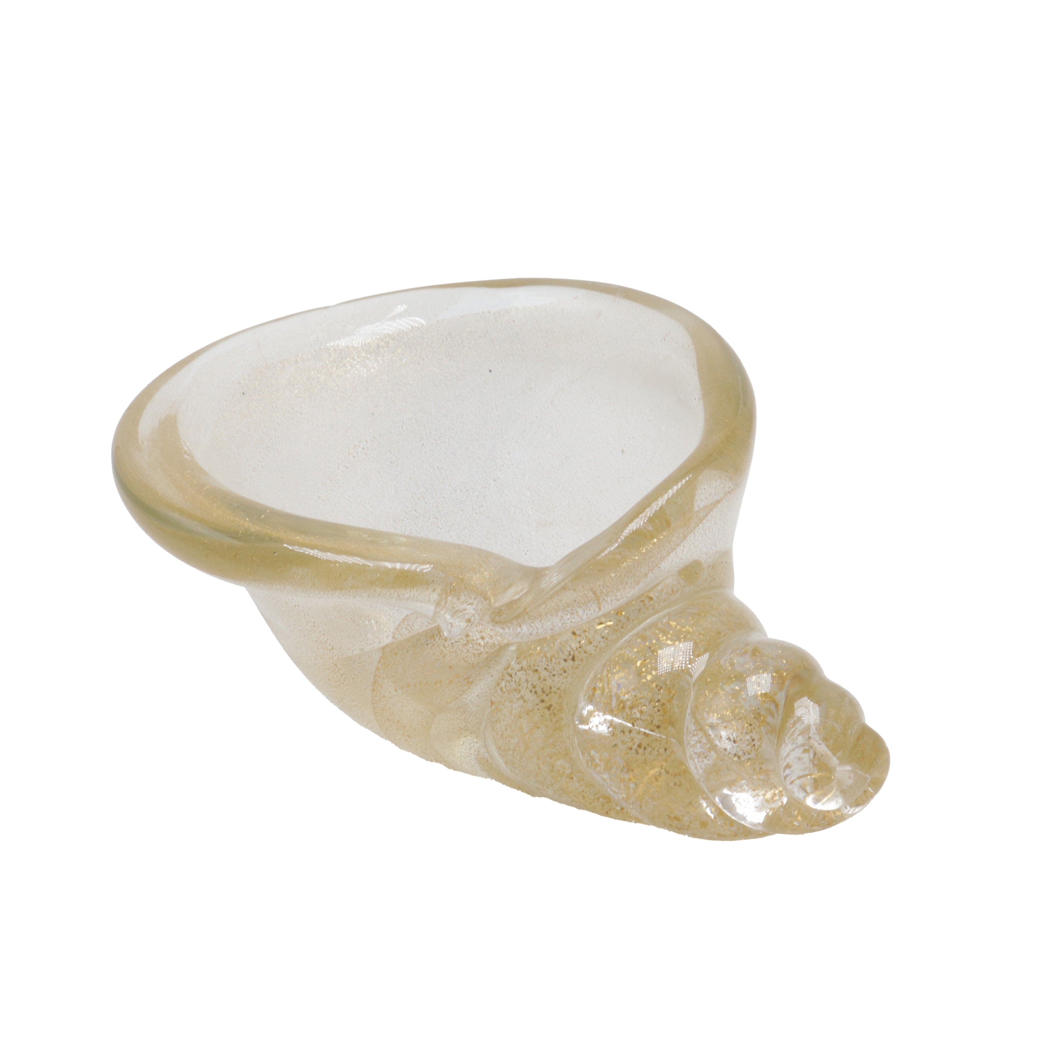 Murano glass shell with gold inclusions, c. 1960