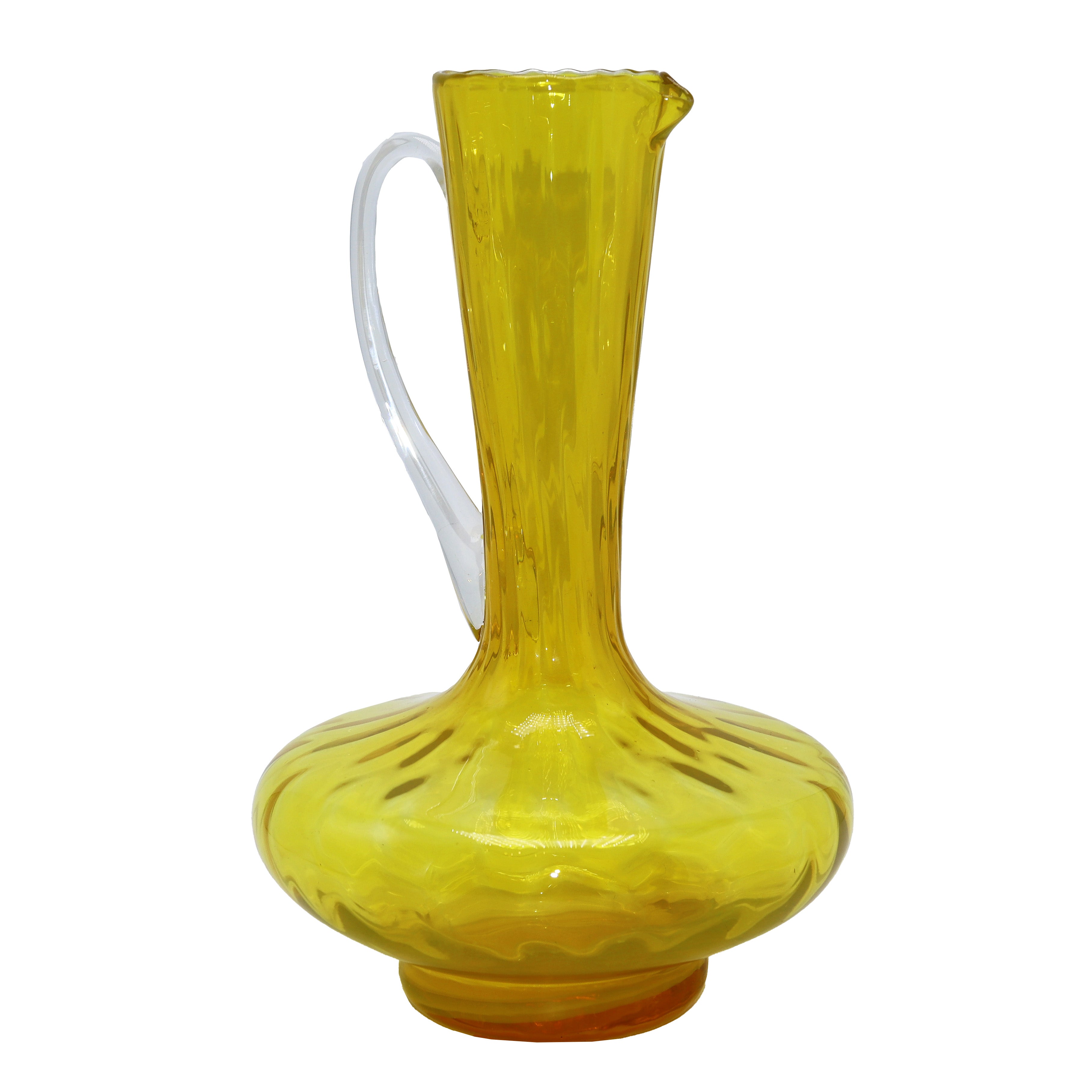 Yellow & Clear Murano glass pitcher, c. 1960