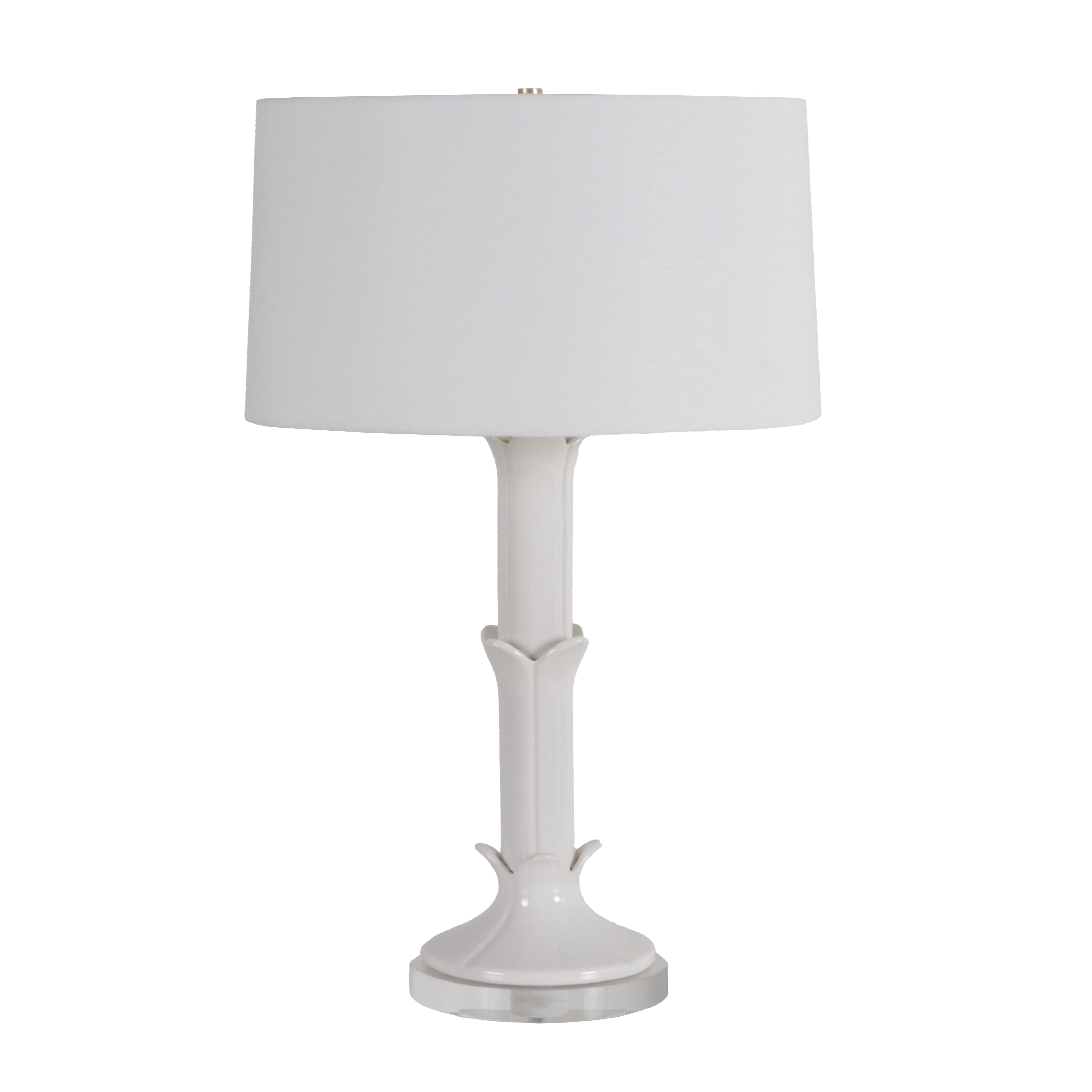 Ivory ceramic white bamboo lamp in the style of Serge Roche, c. 1960