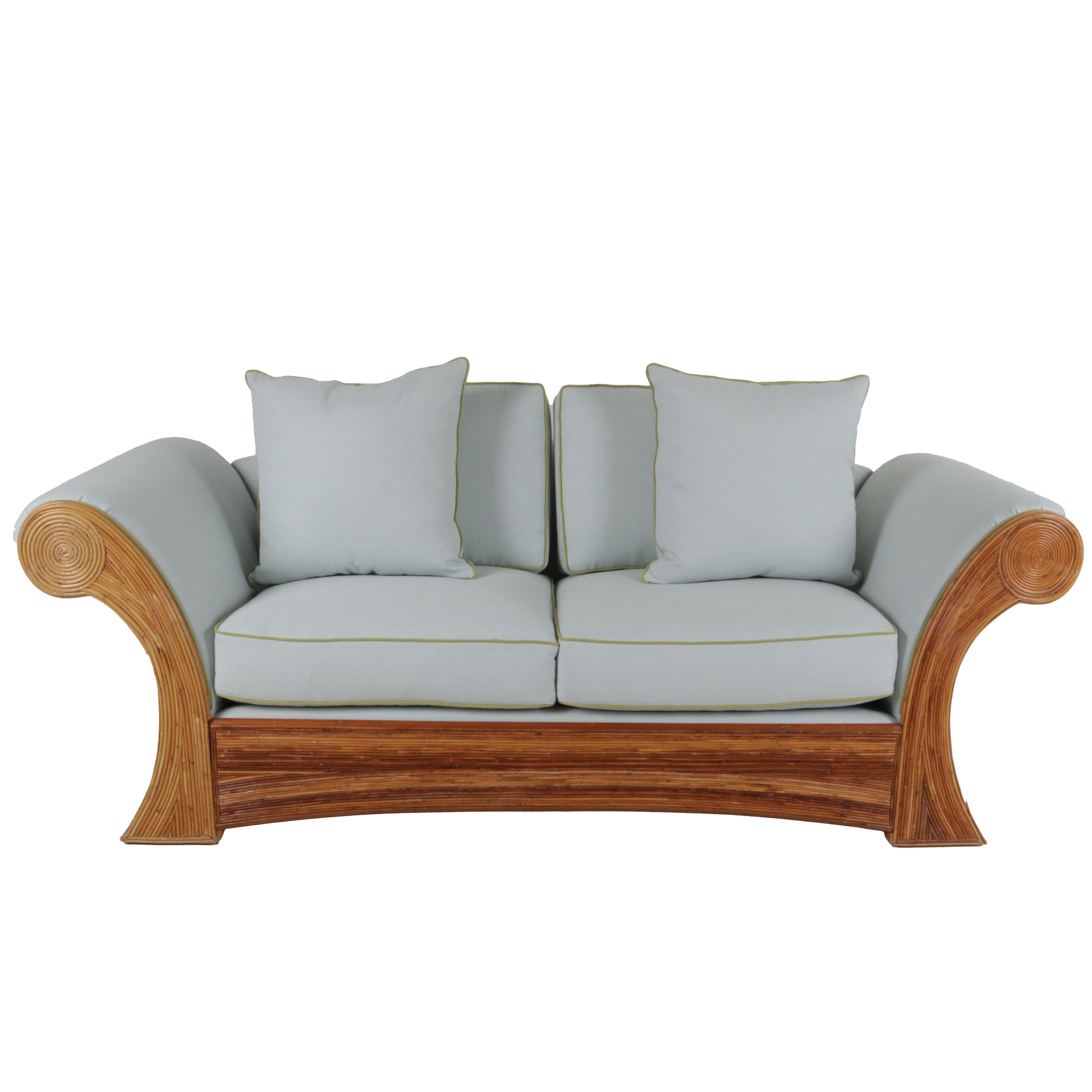 Pencil reed rattan loveseat in the style of Gabriella Crespi, c. 1960