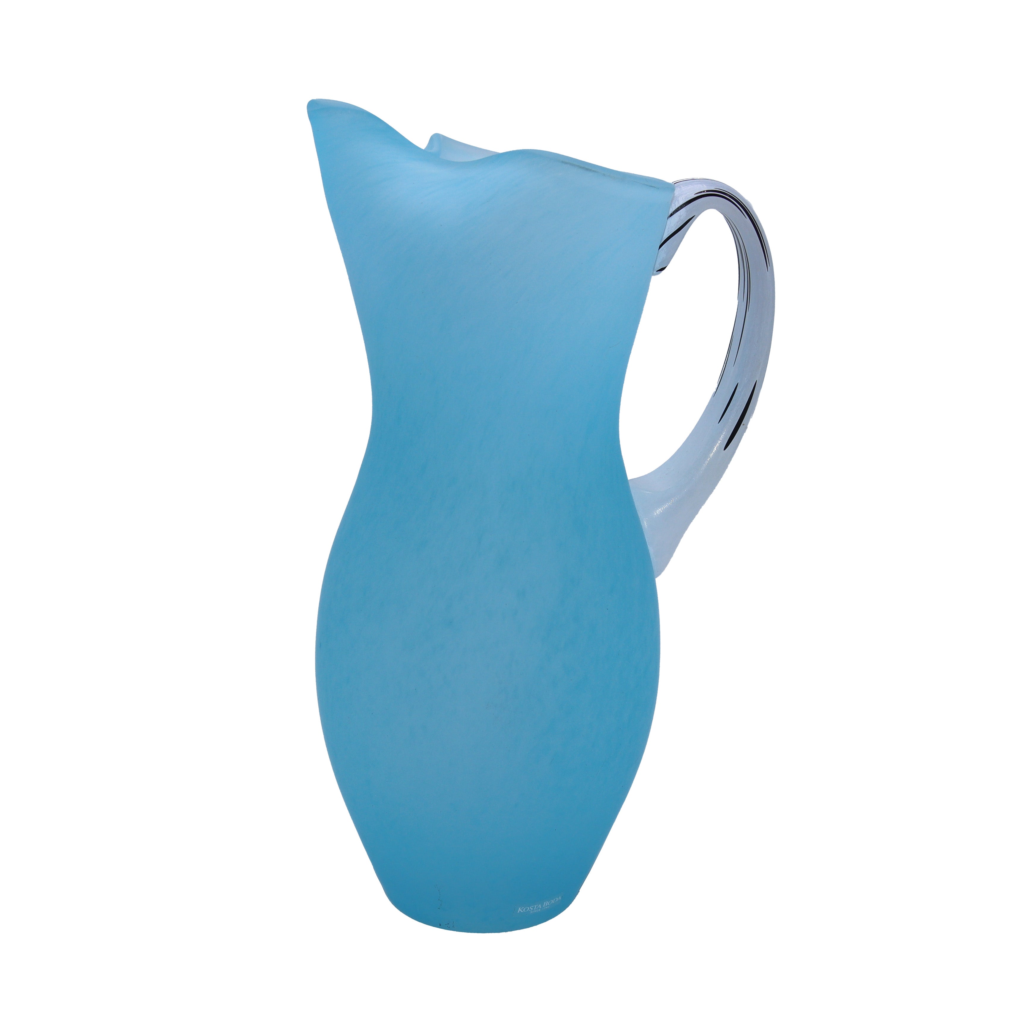 Aqua glass pitcher by Gunnel Sahlin