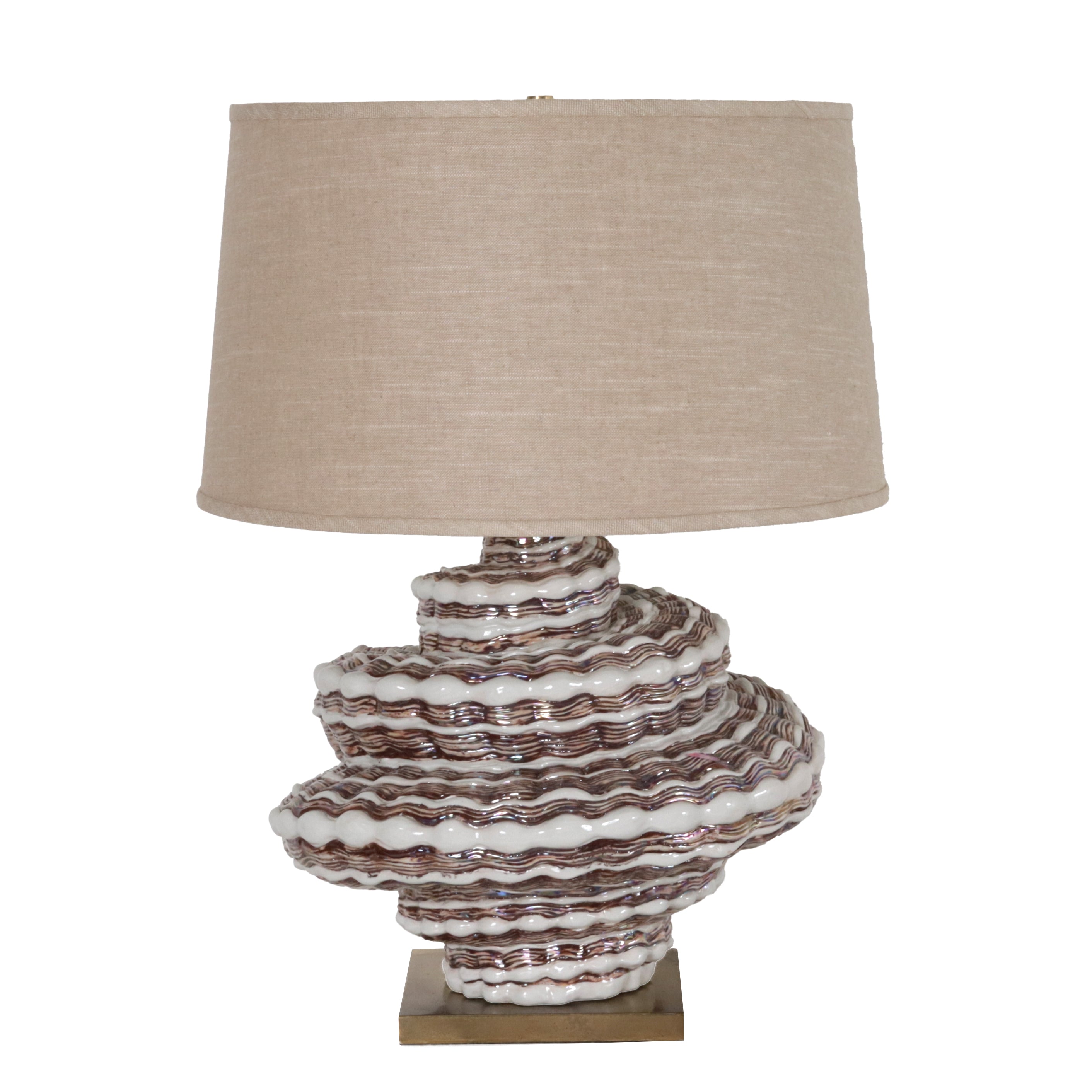 Pair of Italian ceramic cinnamon swirl lamps, c. 1960