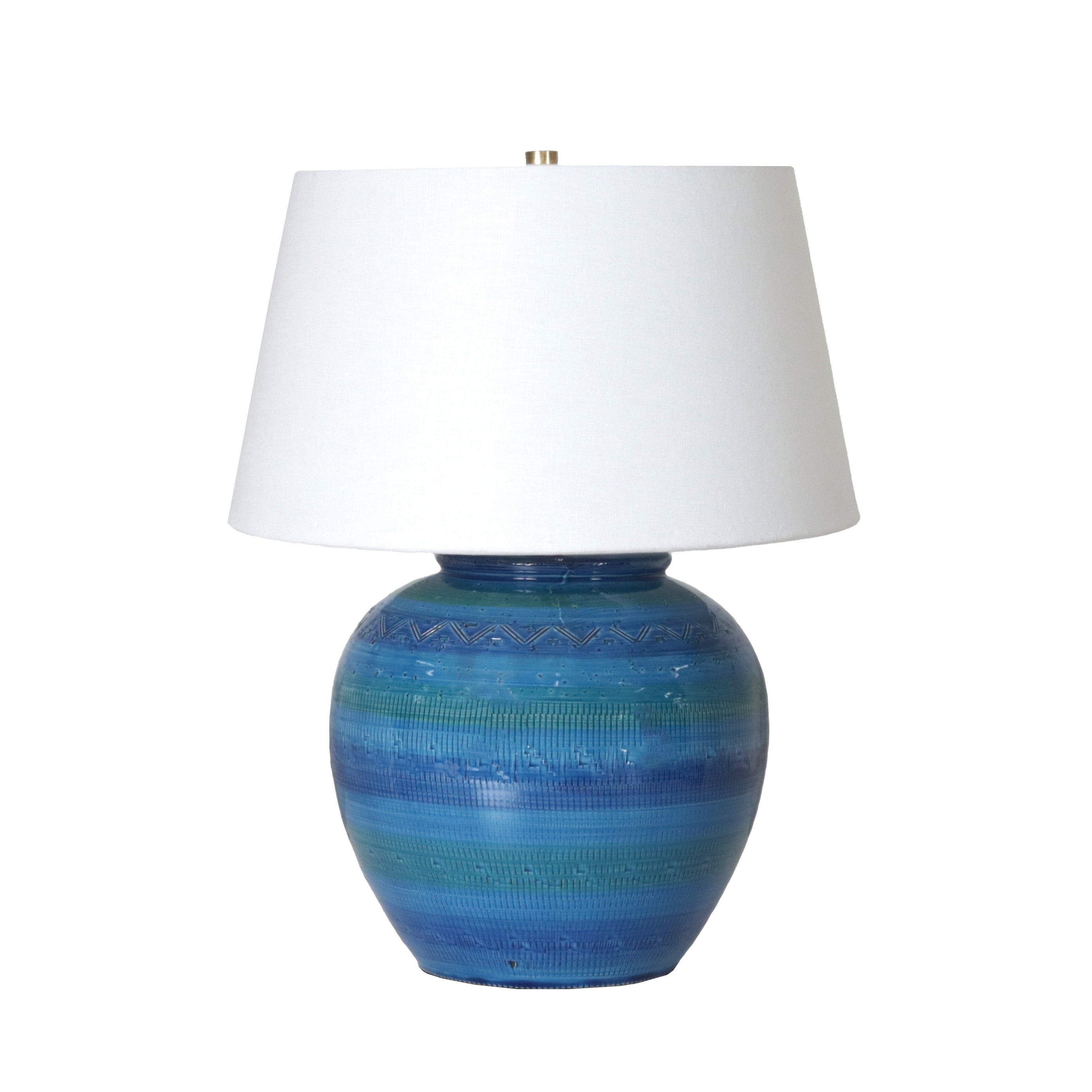 Pair of Italian blue and green lamps, c. 1970