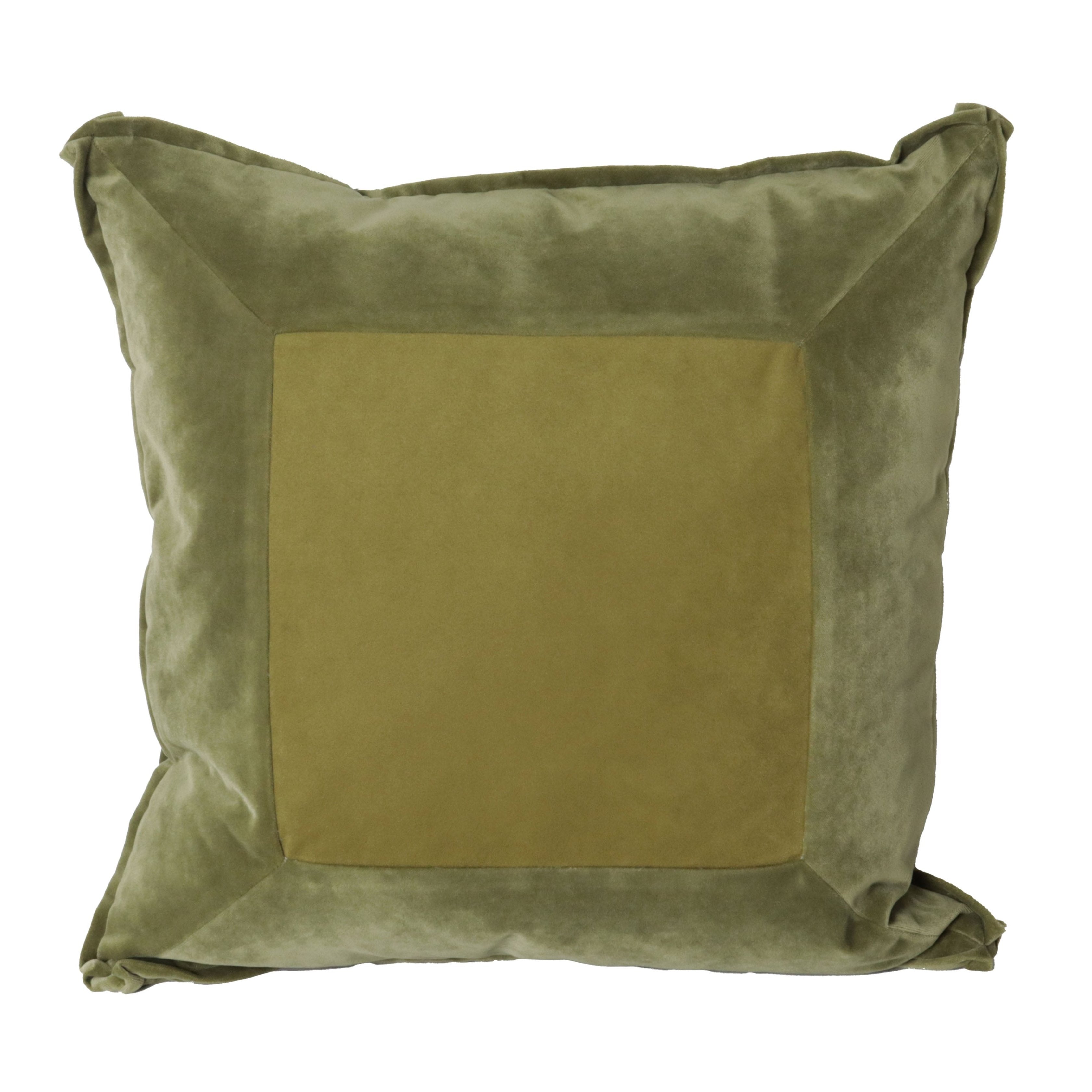 Pair of Green Velvet Two Square Pillows