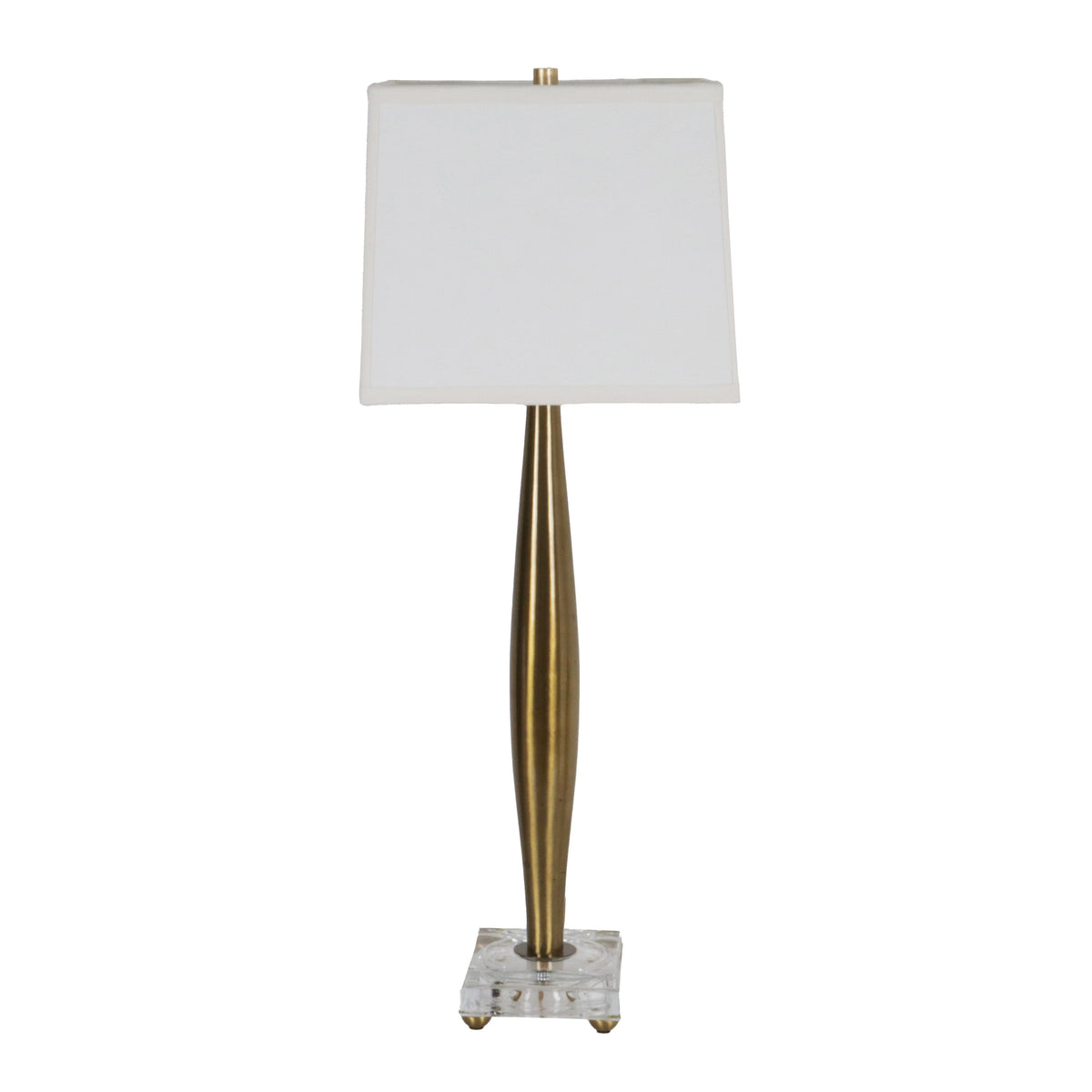 Pair of brass and crystal lamps, c. 1970 – Jan Showers