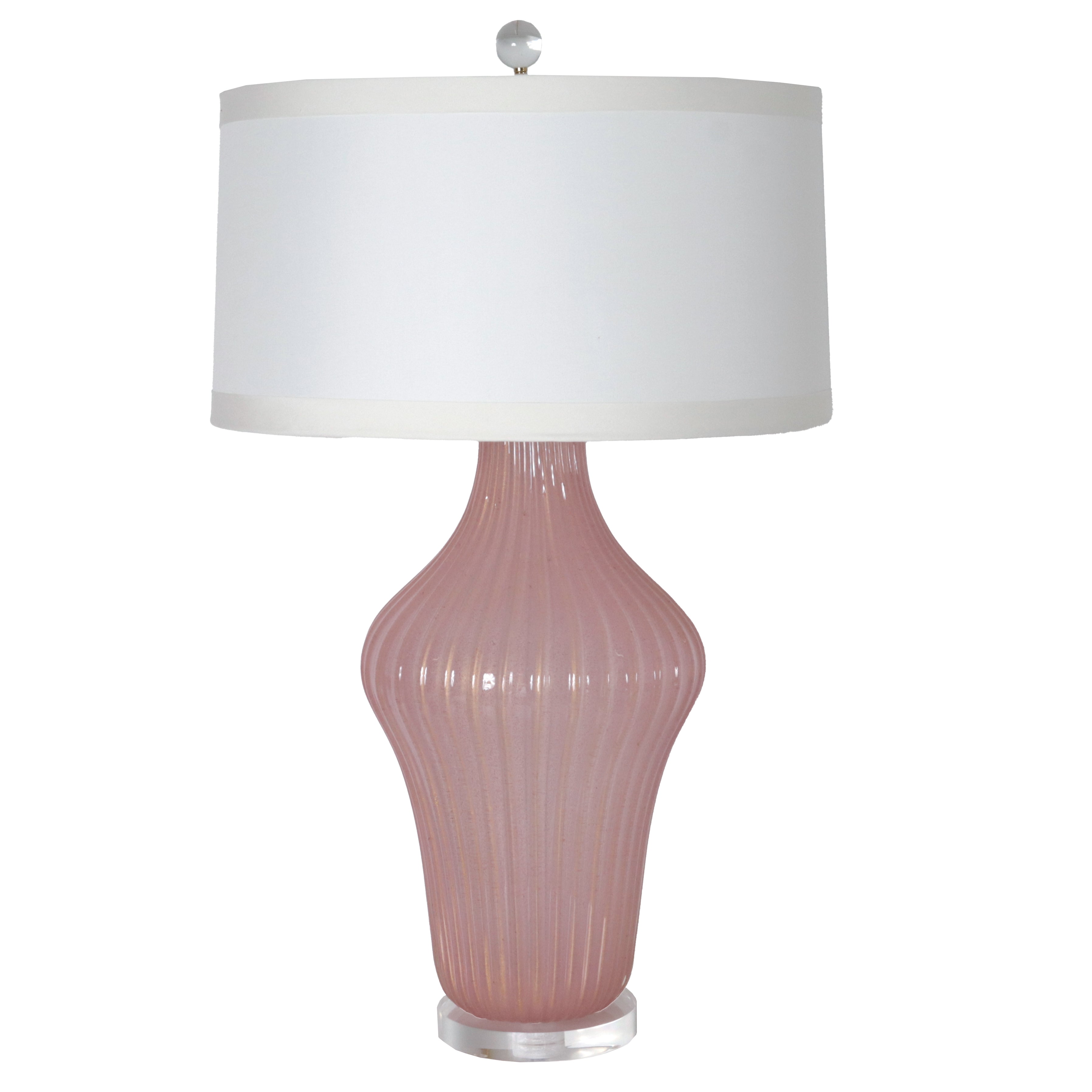 Large grapefruit Murano glass lamp with gold inclusions, c. 1960