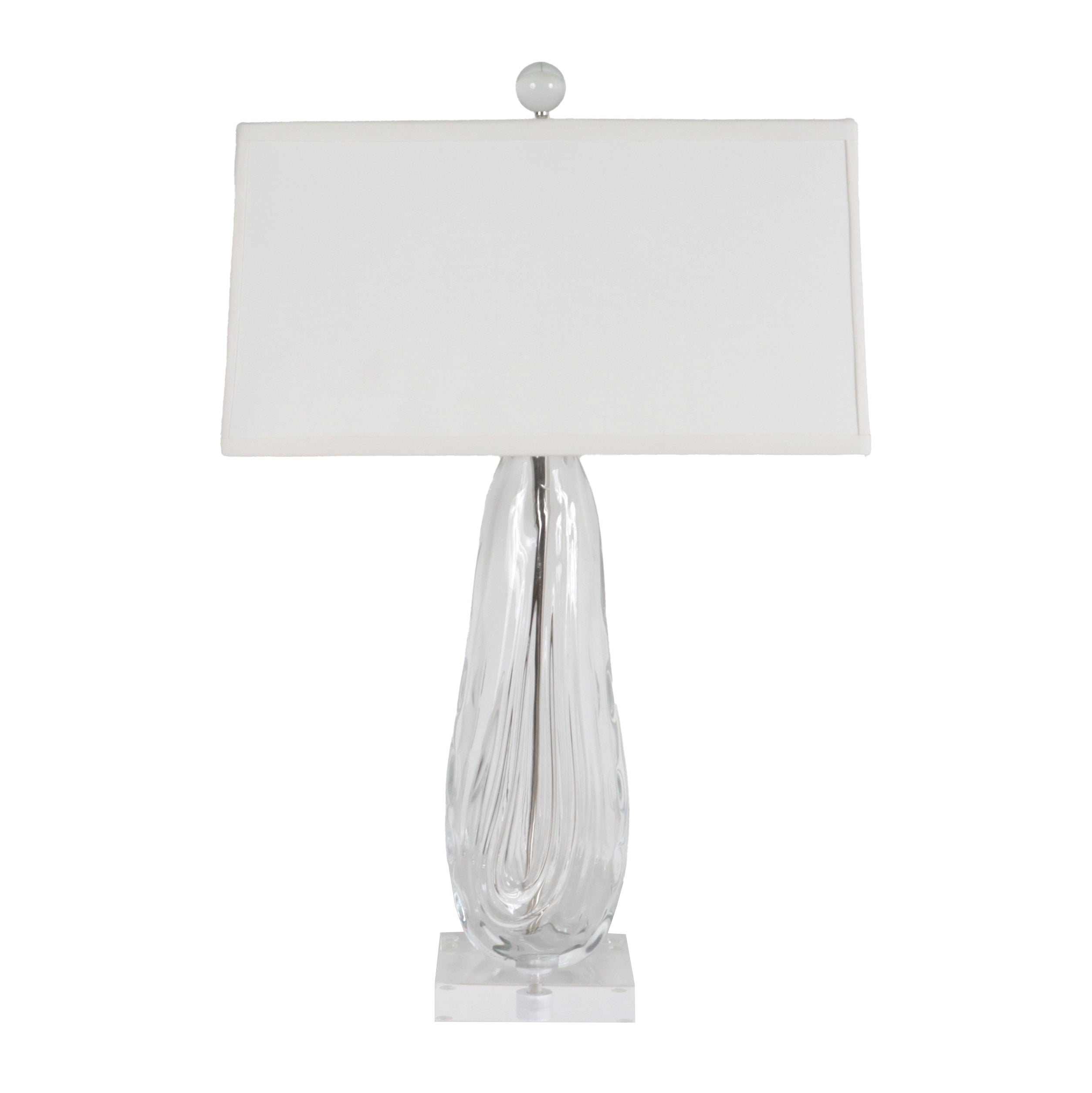 Pair of clear Murano glass lamps, c. 1960