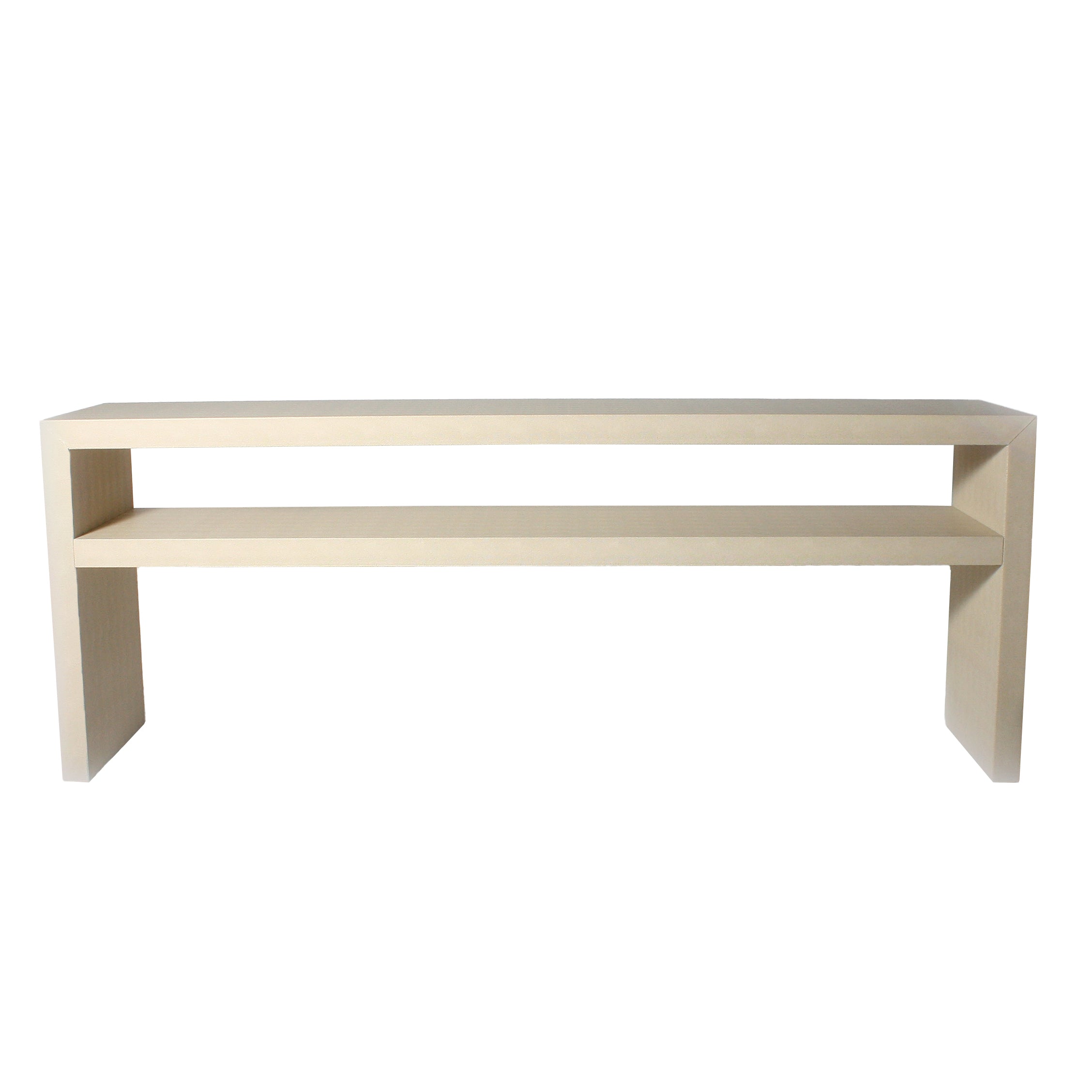 Manhattan Console in Ivory faux skin