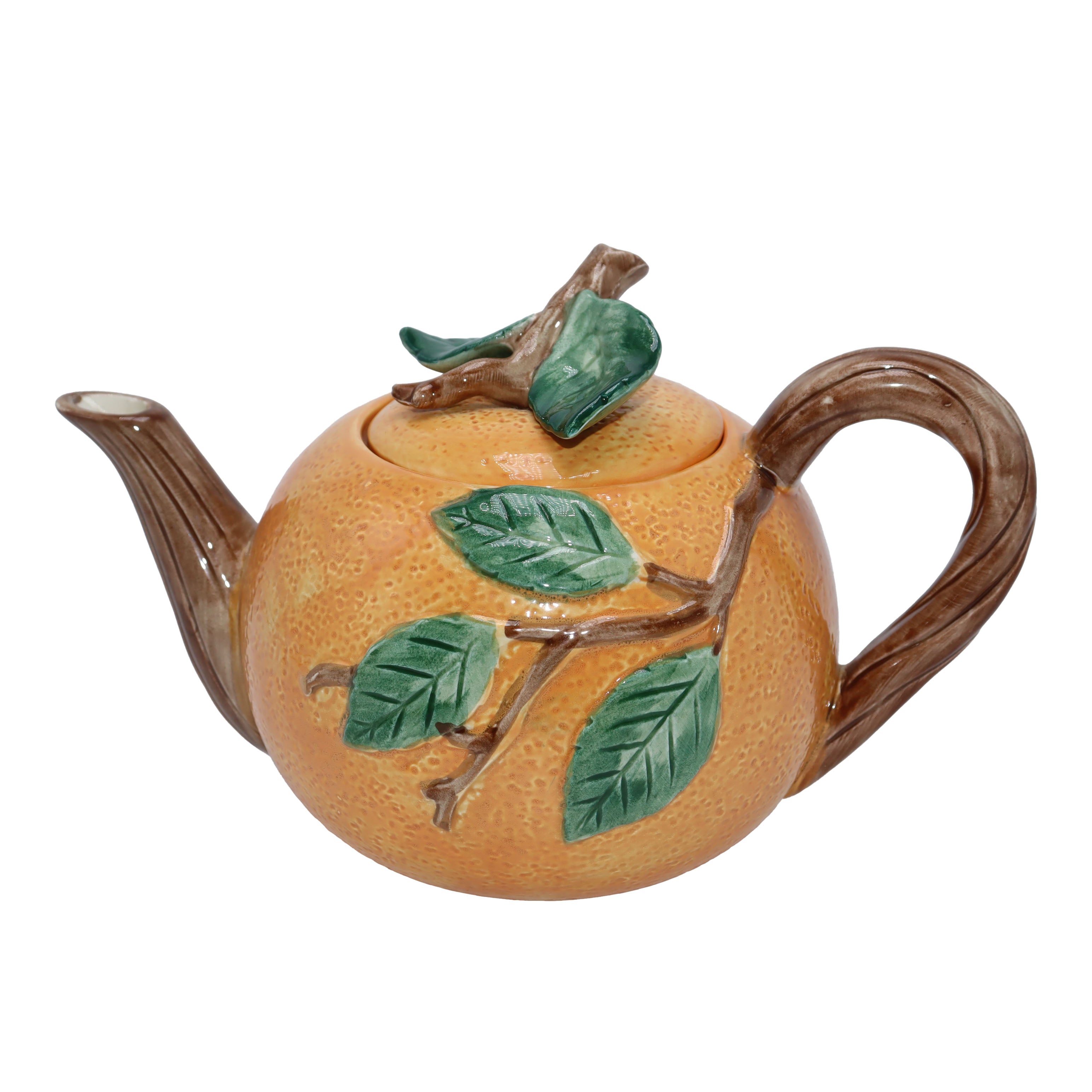 Fitz and Floyd orange teapot, c. 1970