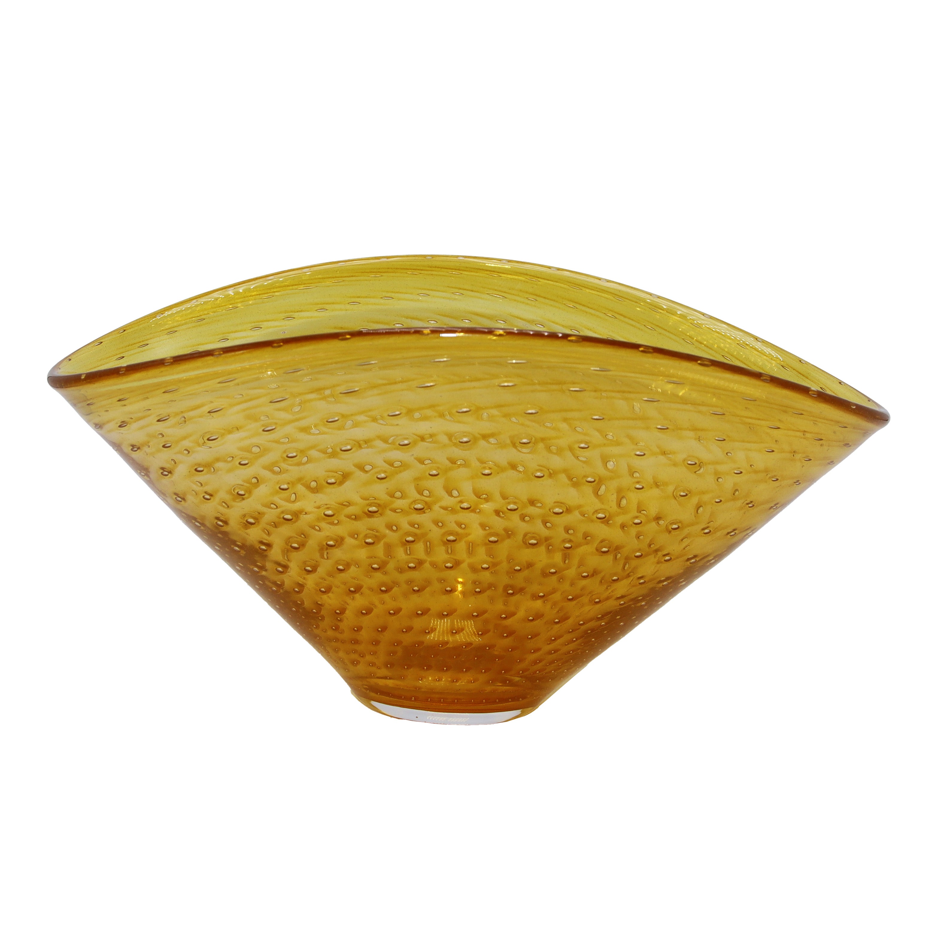 Yellow Murano bowl with bullicante inclusions, c. 1950