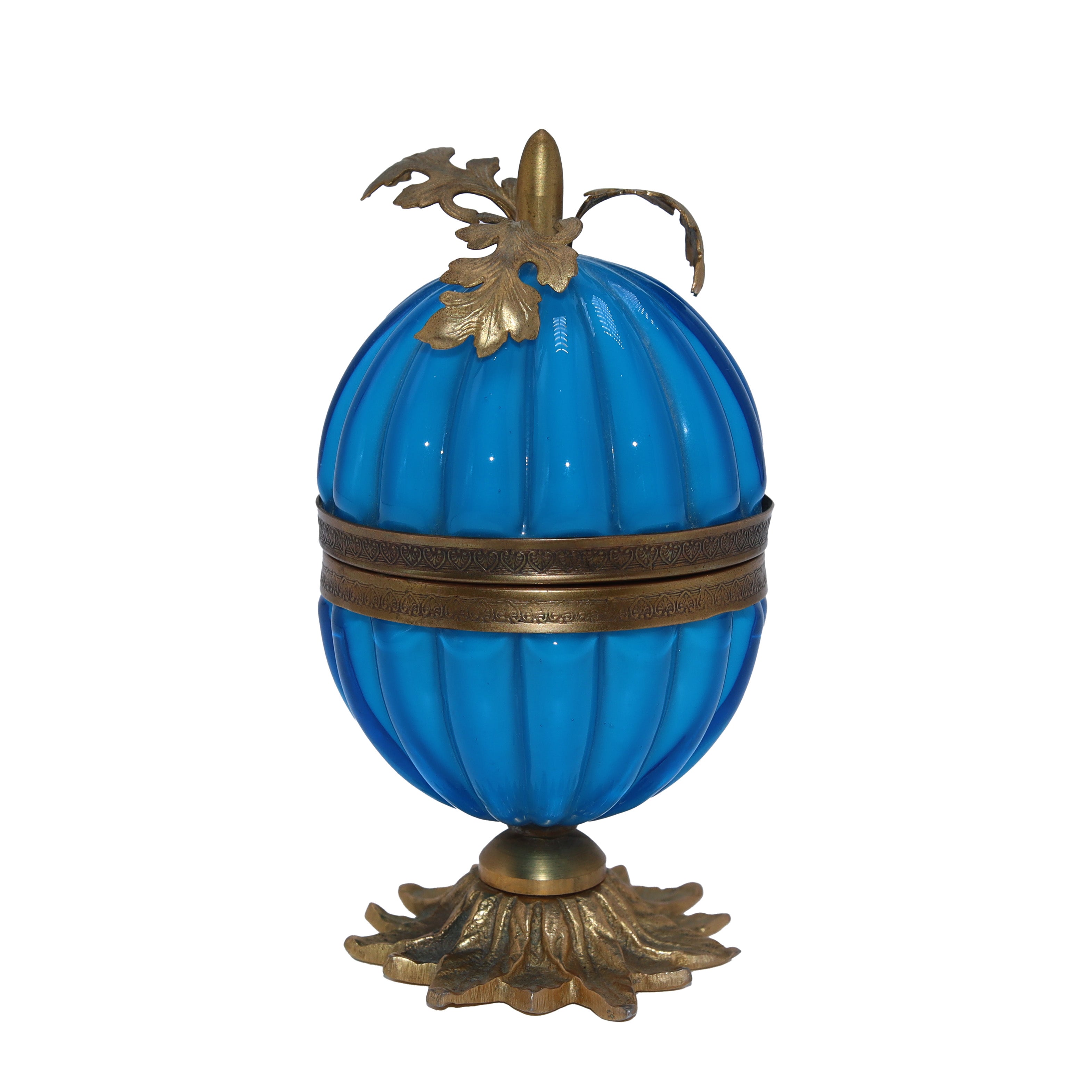 Blue ribbed Murano glass lighter, c. 1960