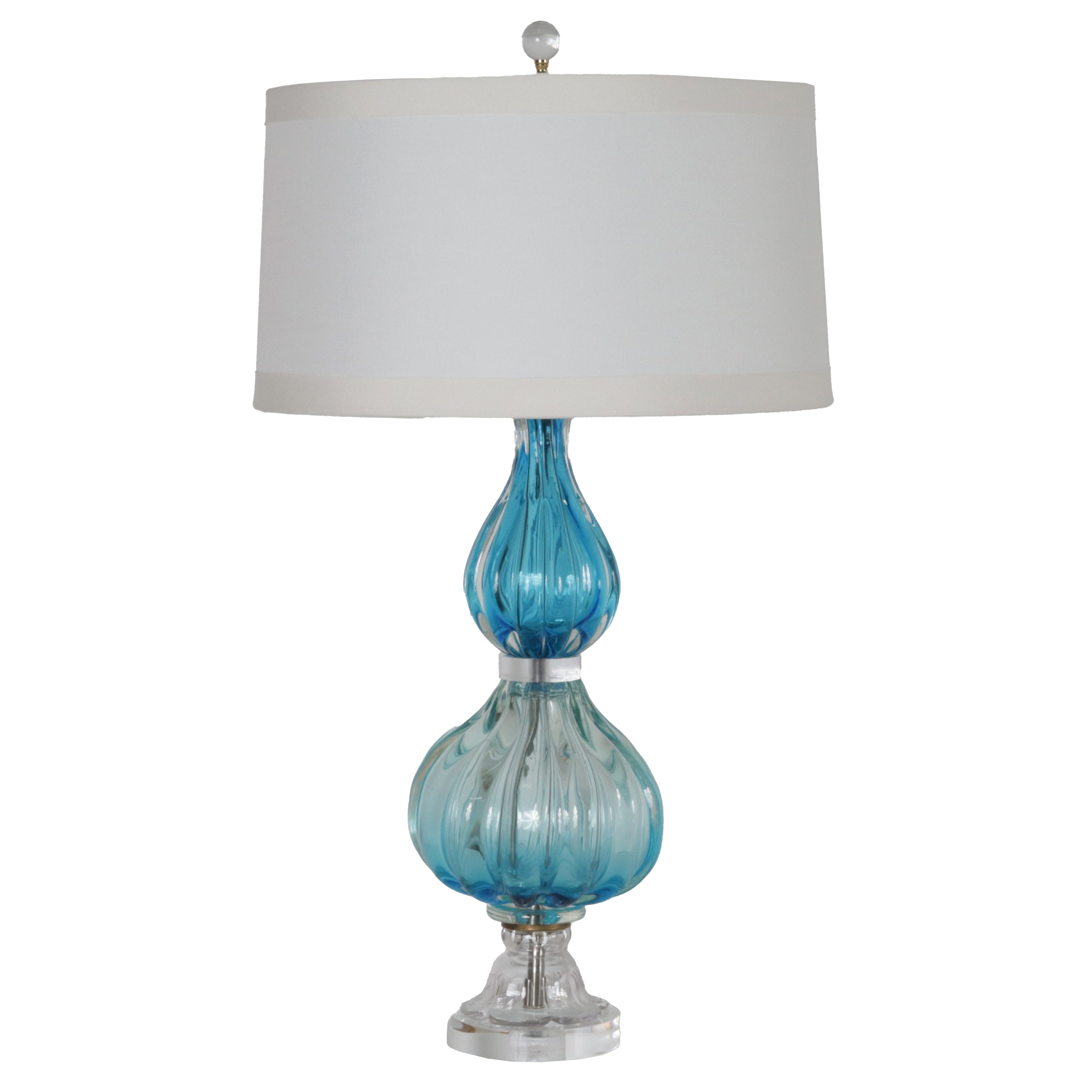 Aqua and Clear Murano glass lamp, c. 1950