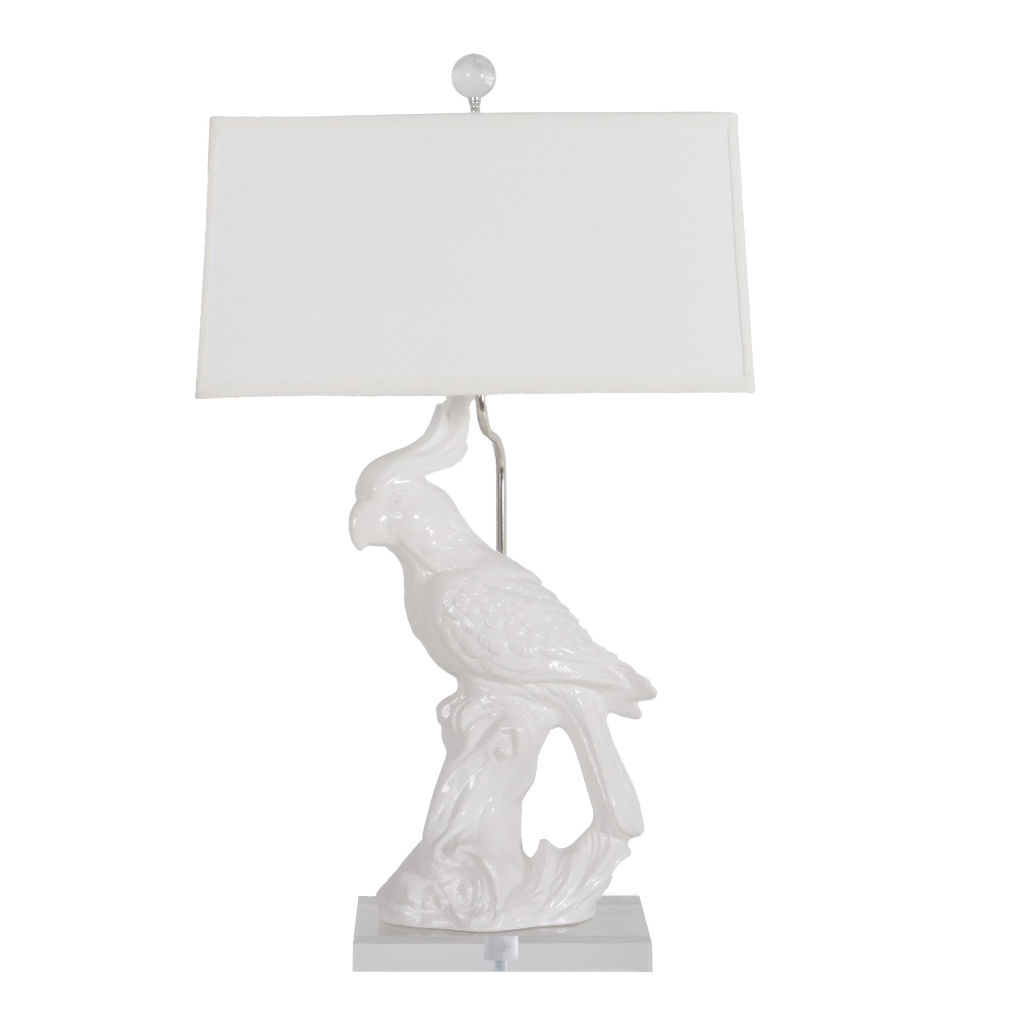 White ceramic cockatoo lamp, c. 1960
