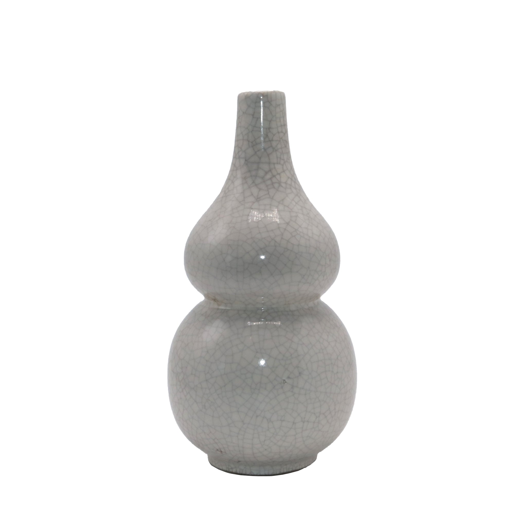 Vintage white ceramic crackle vase, c. 1960