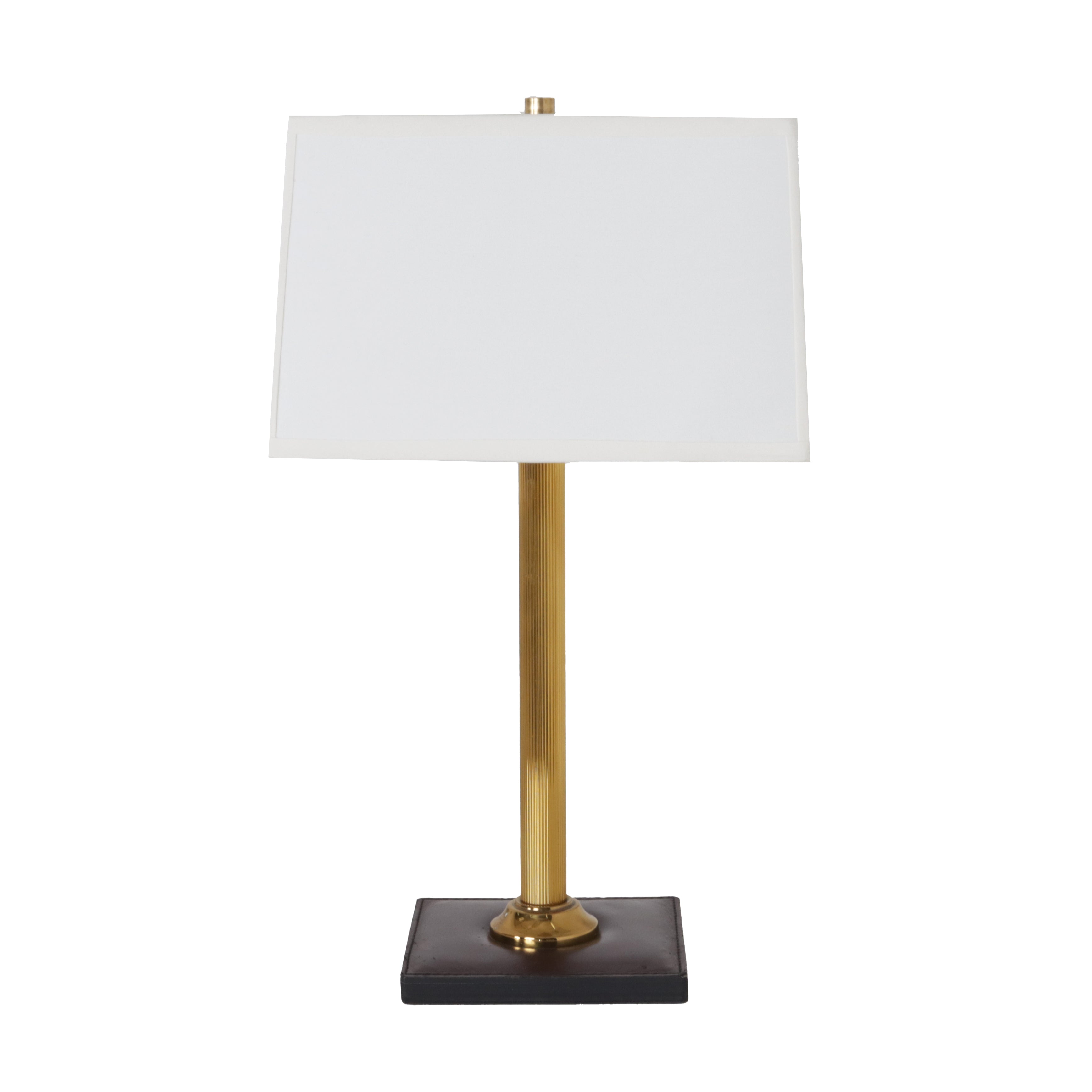 Pair of small brown lamps with leather bases, c. 1990