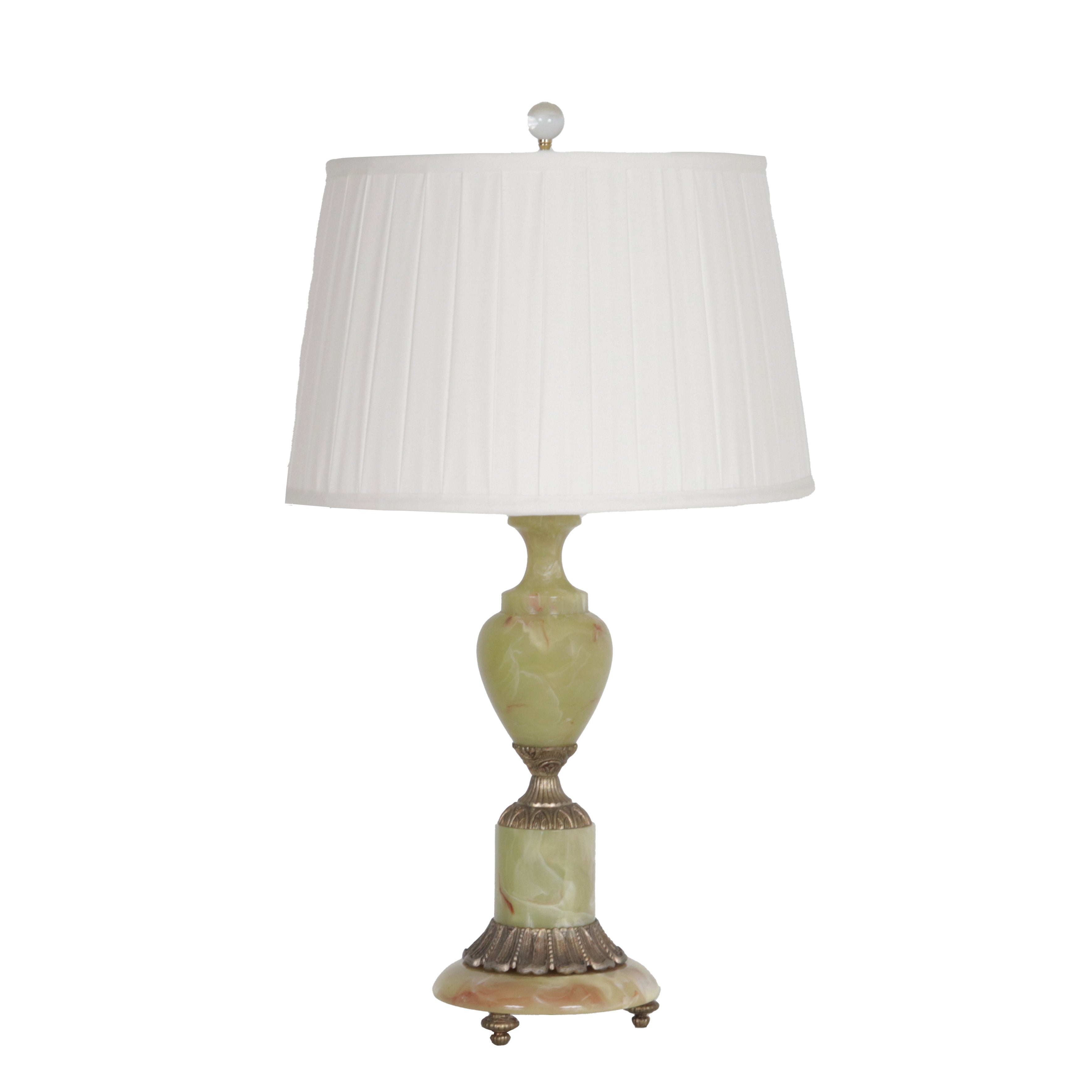 Pair of Onyx and brass lamps, c. 1960