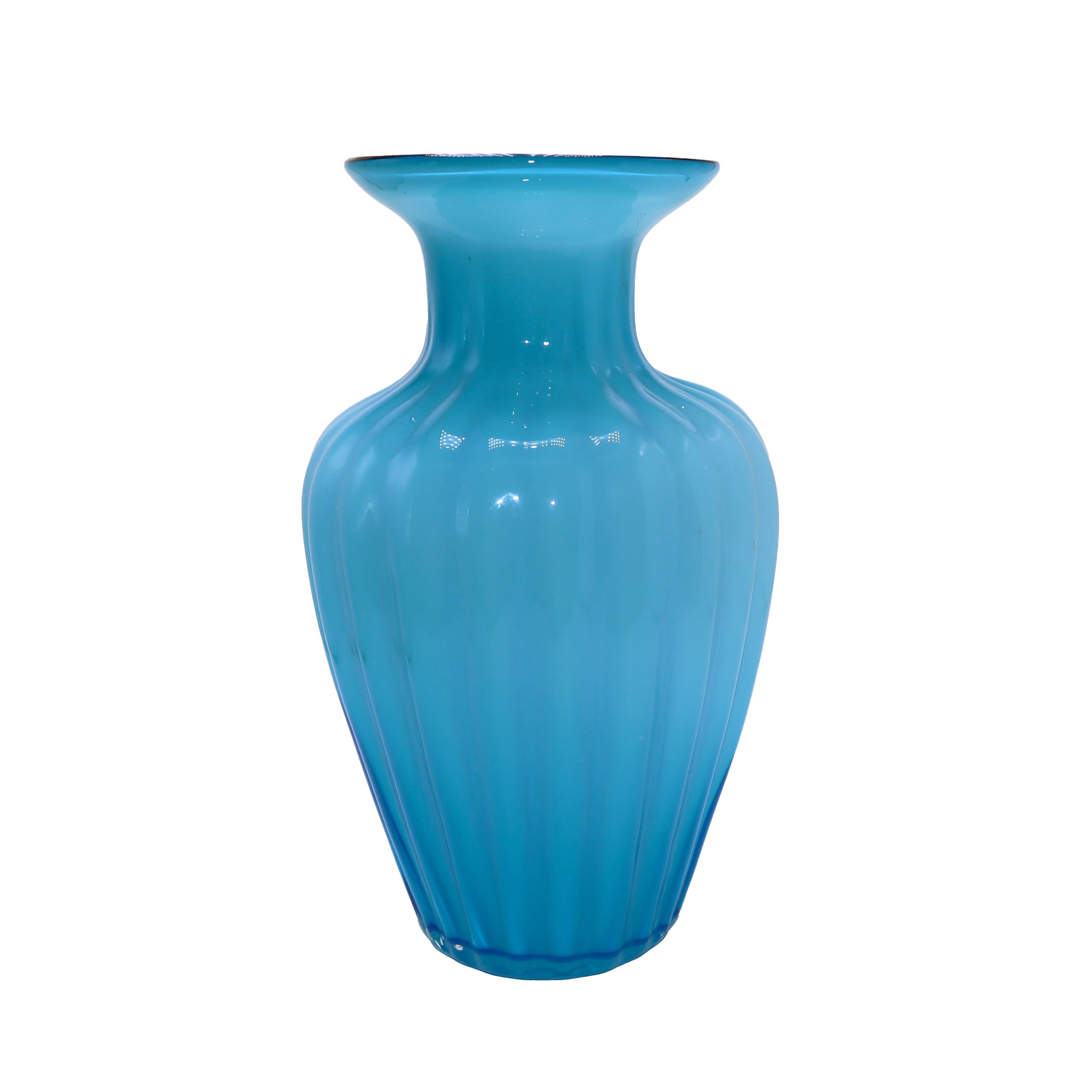 Italian Blue Opaline glass vase, c. 1950