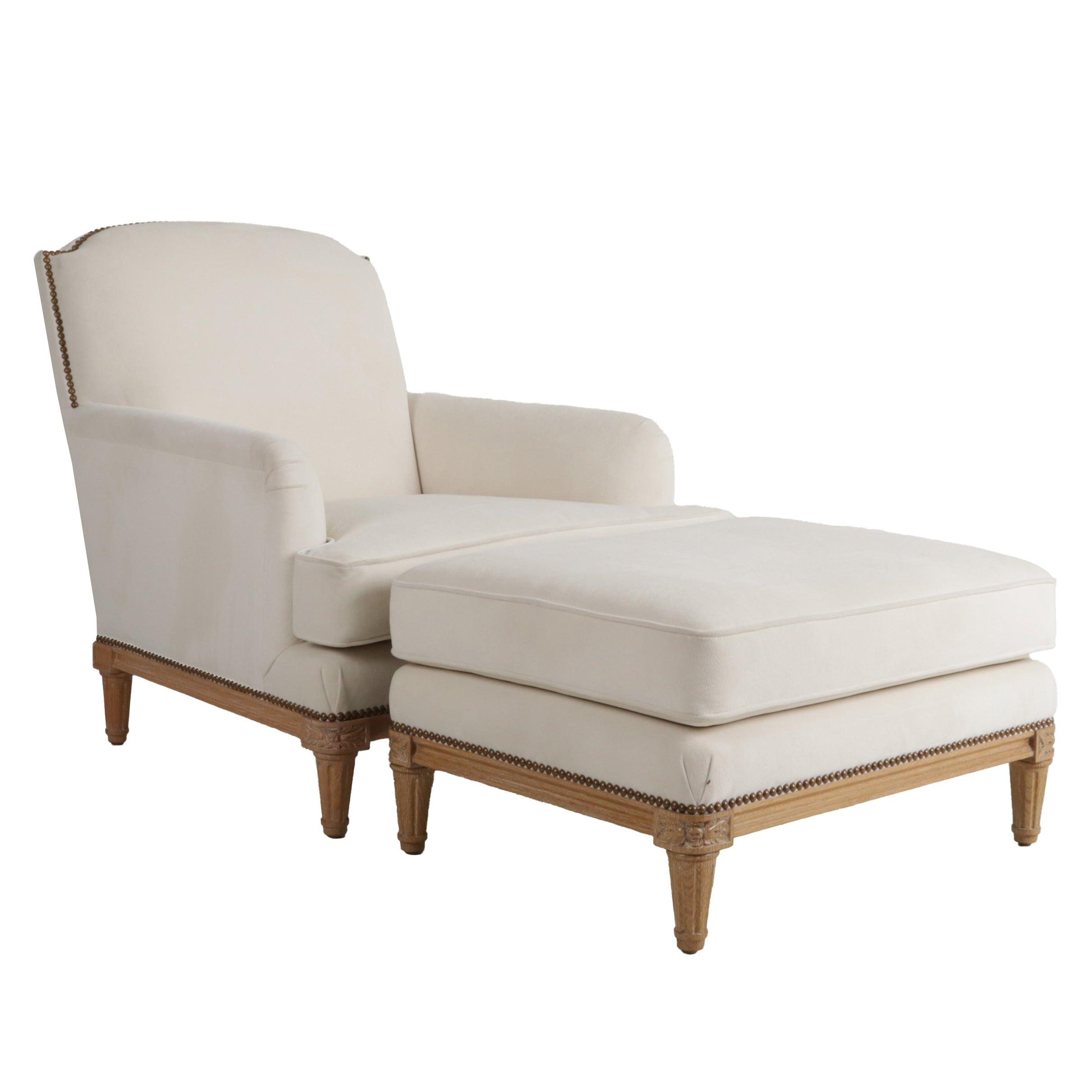 Tolbert Chair & Ottoman in Ivory