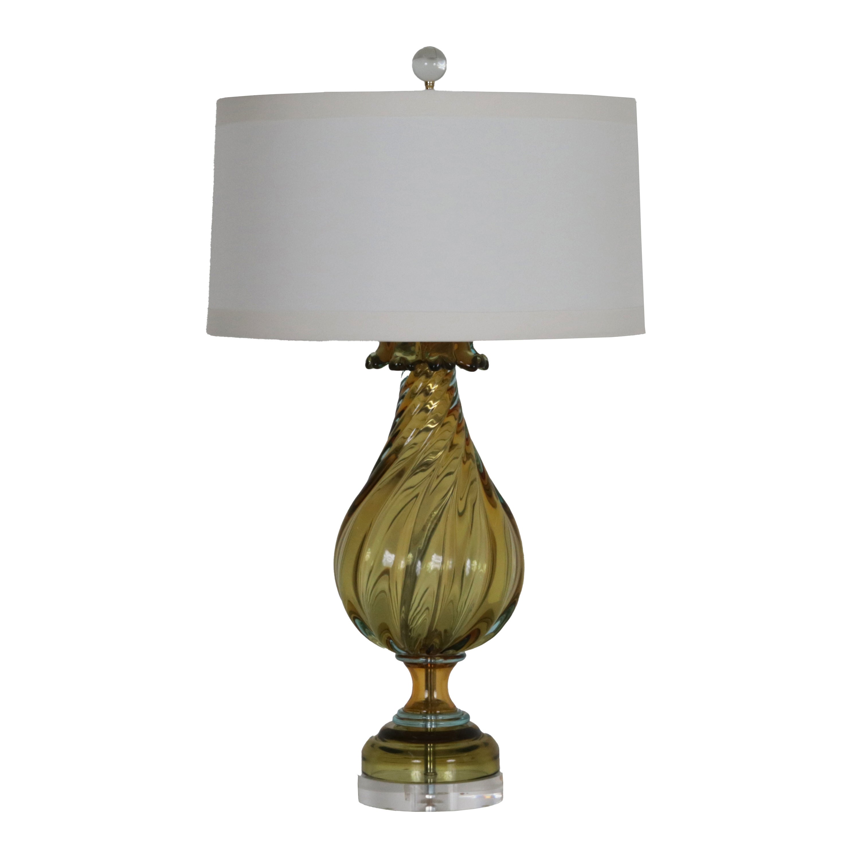 Green and Amber Murano glass lamp, c. 1960