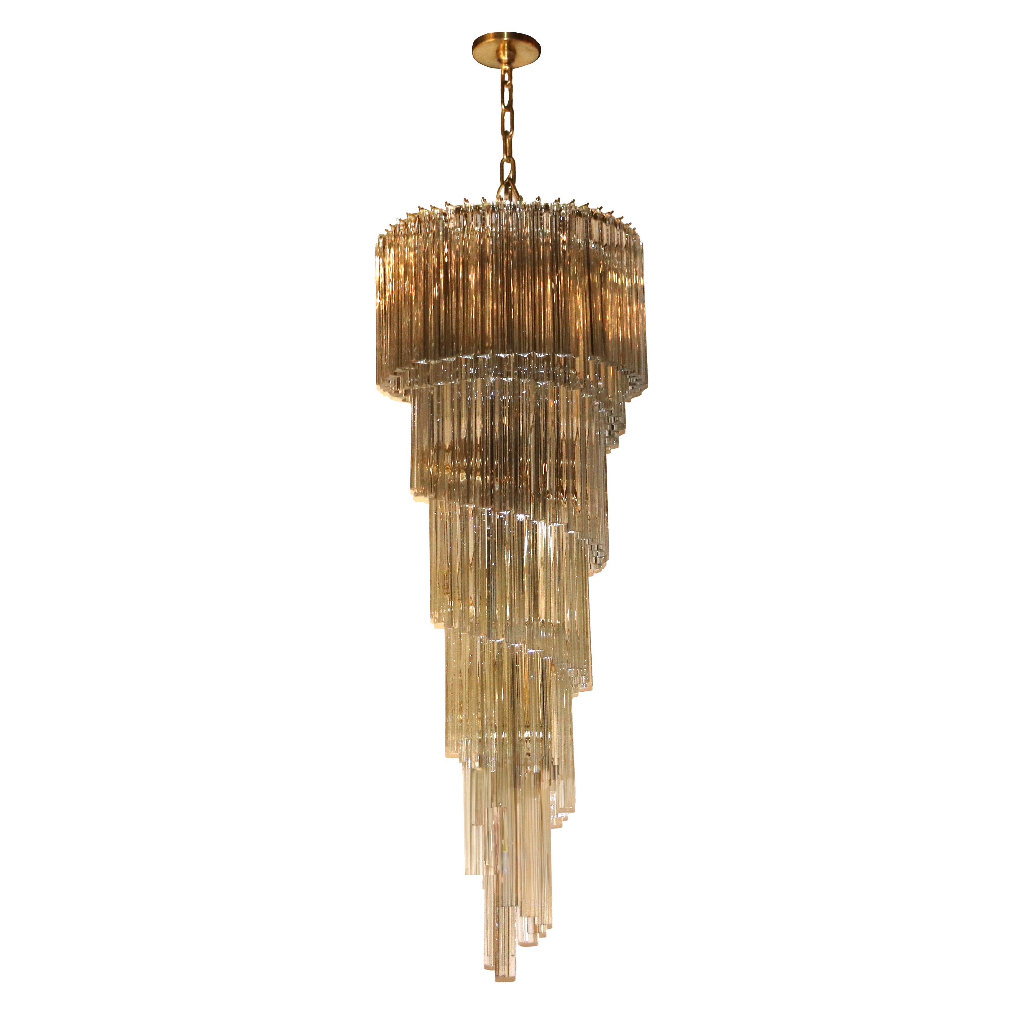 Large vintage Murano glass Venini chandelier. c. 1960