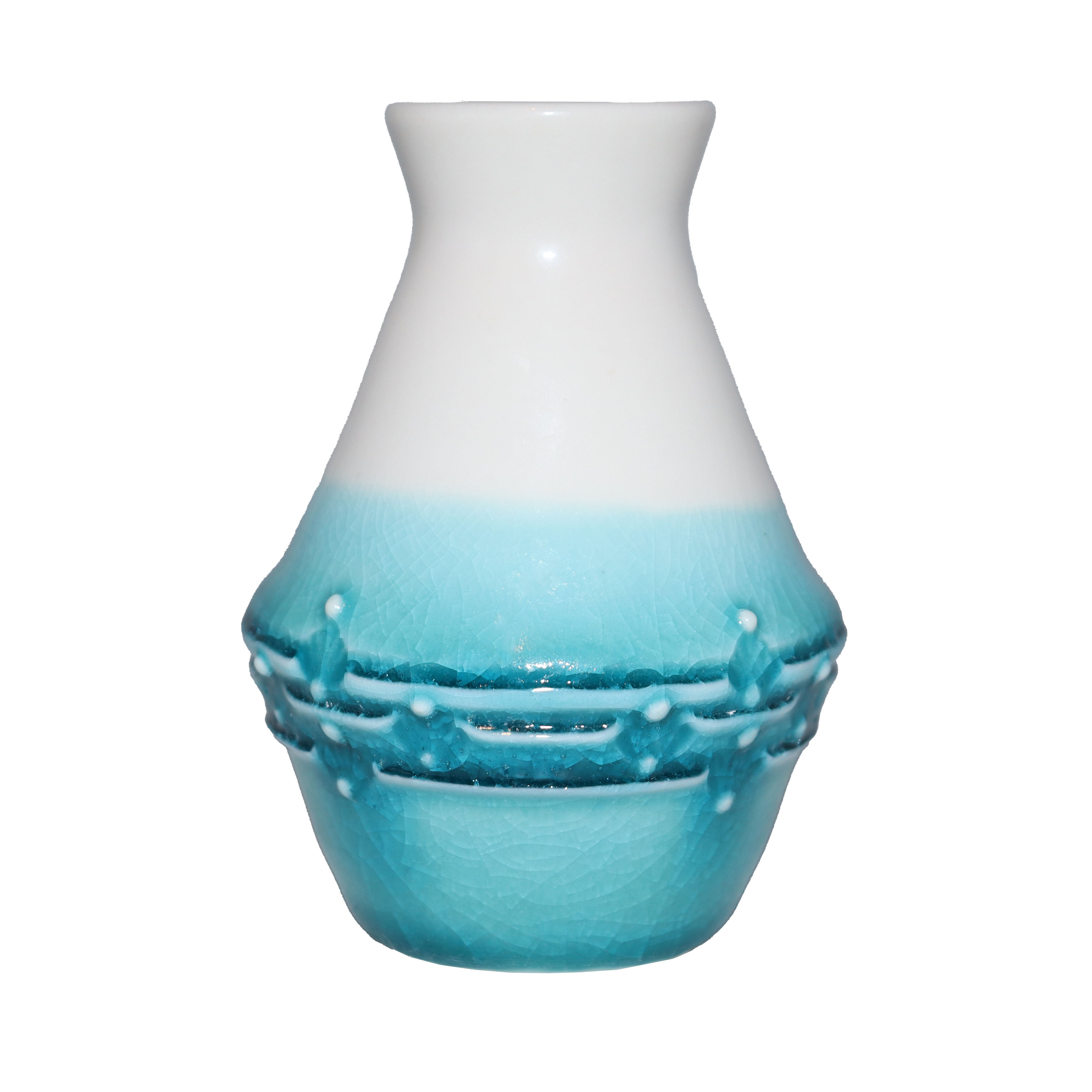Turquoise & Ivory Porcelain Vase