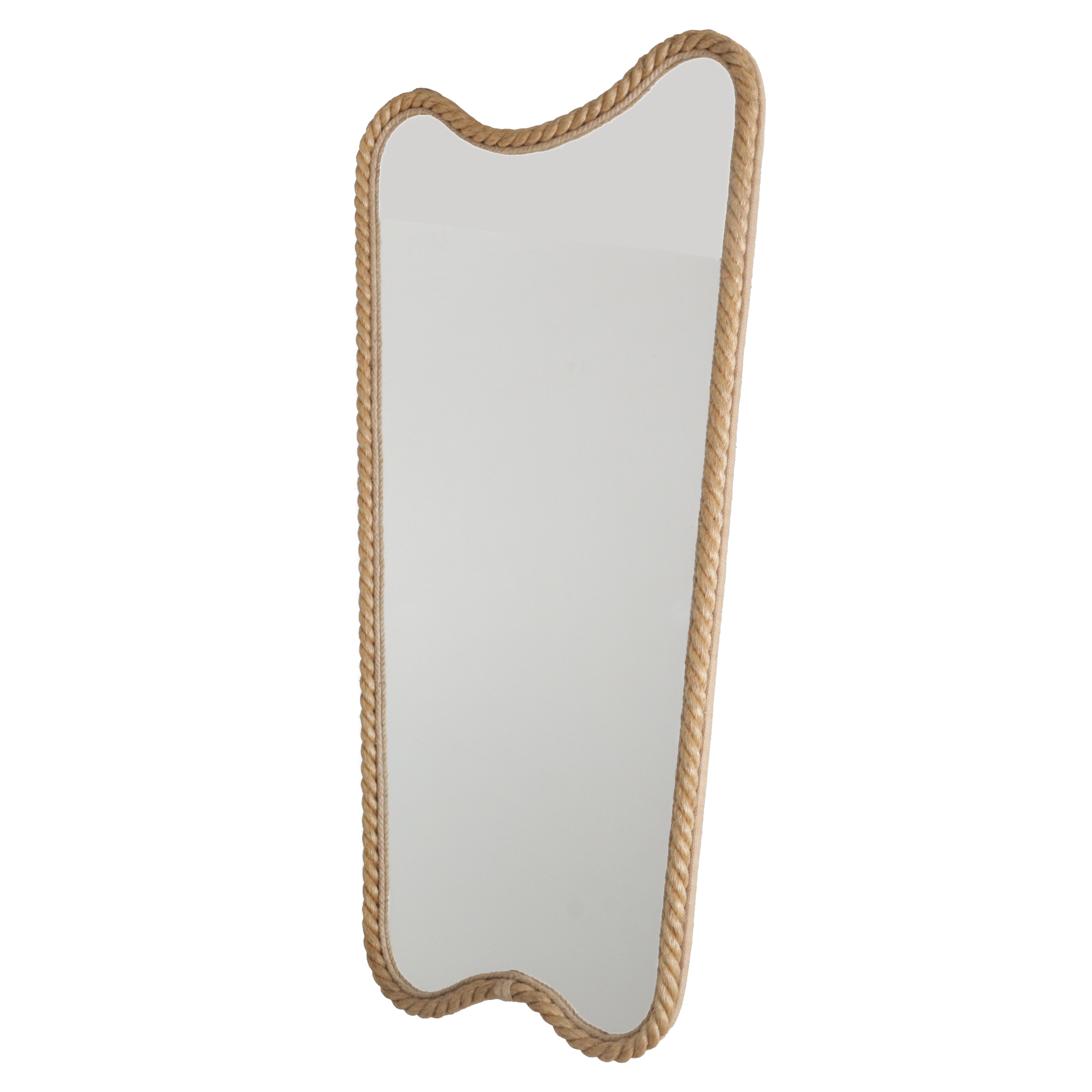 French mirror with rope detailed frame, c. 1960