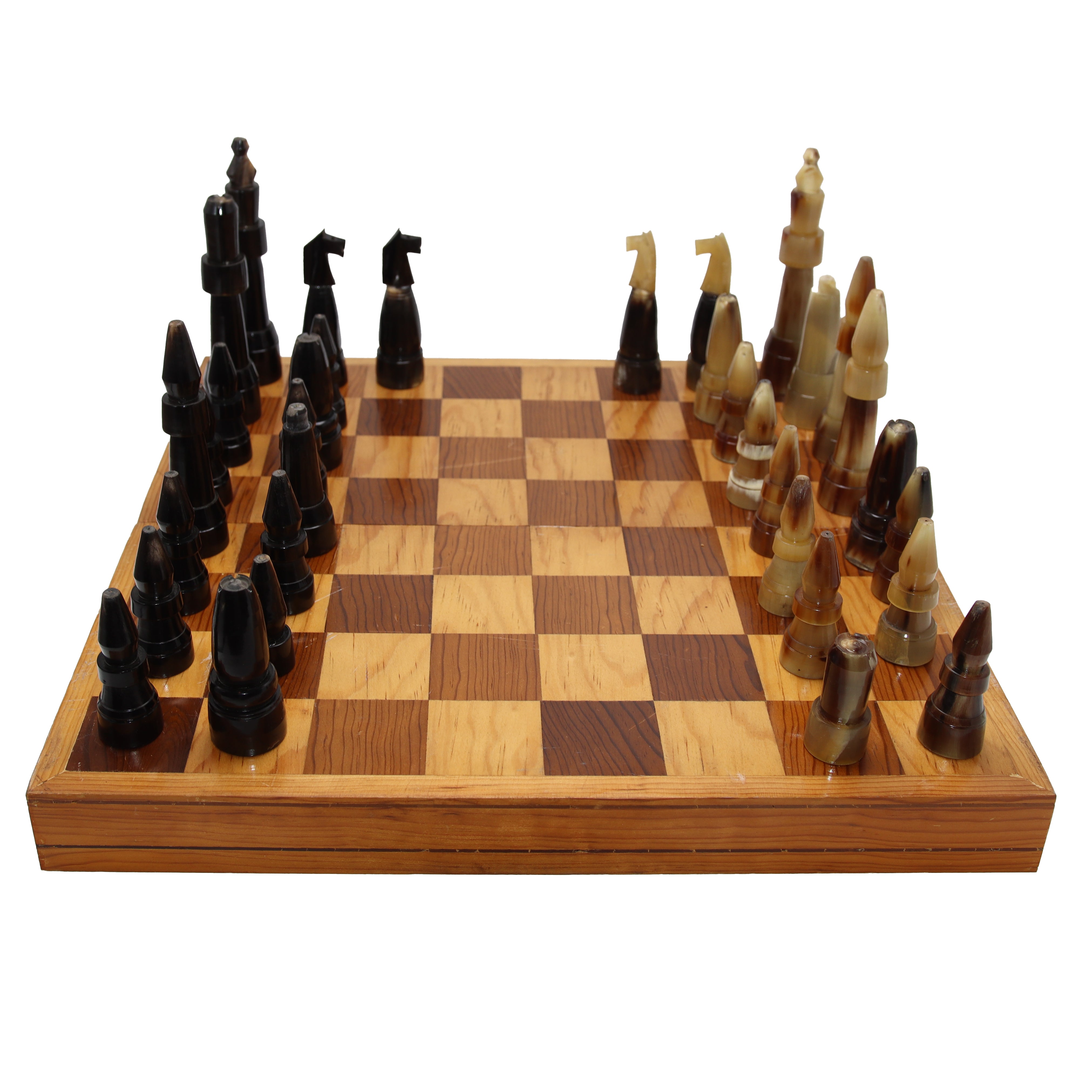 Wood and Horn travelling chess set, c. 1970