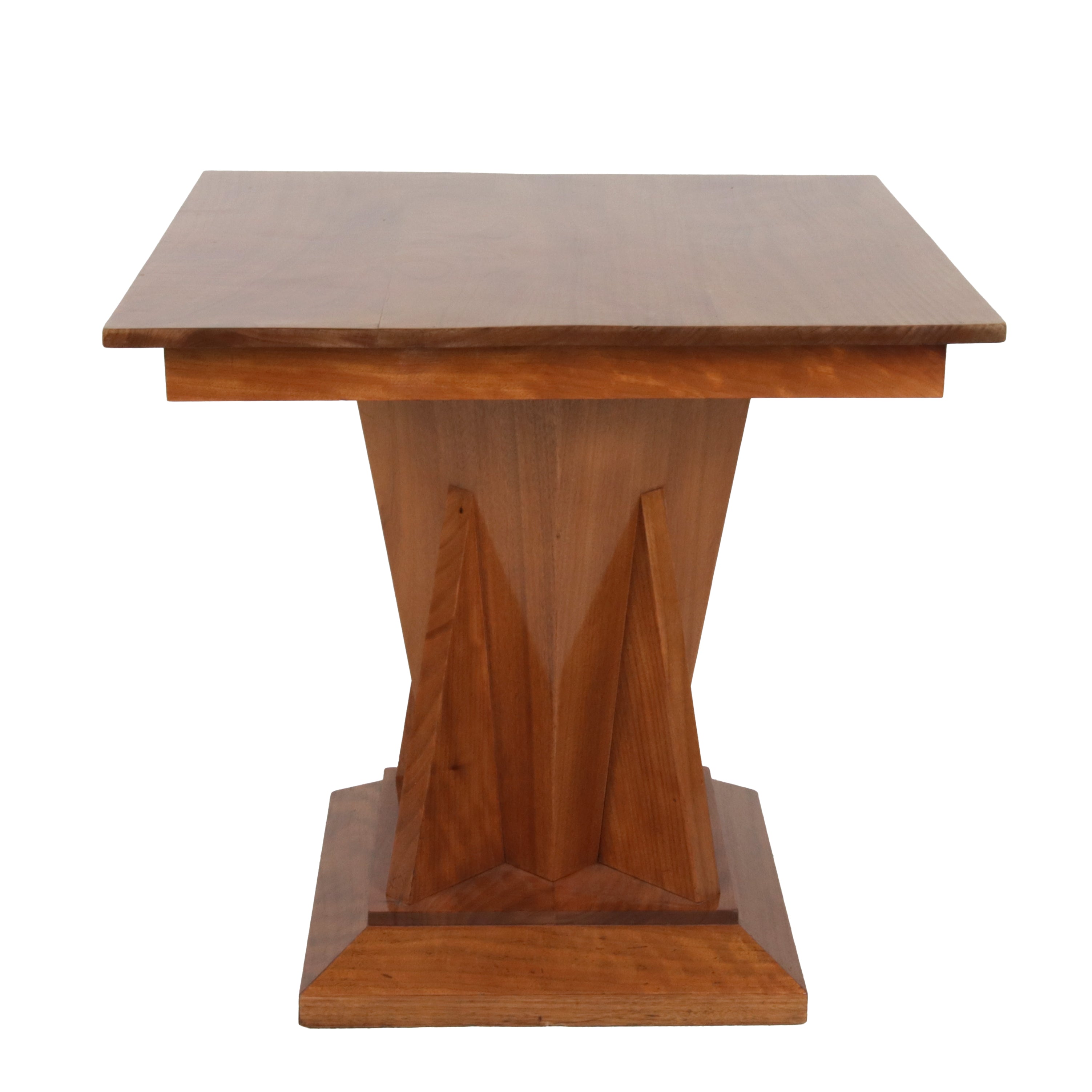Art Deco polished French walnut side table, c. 1960