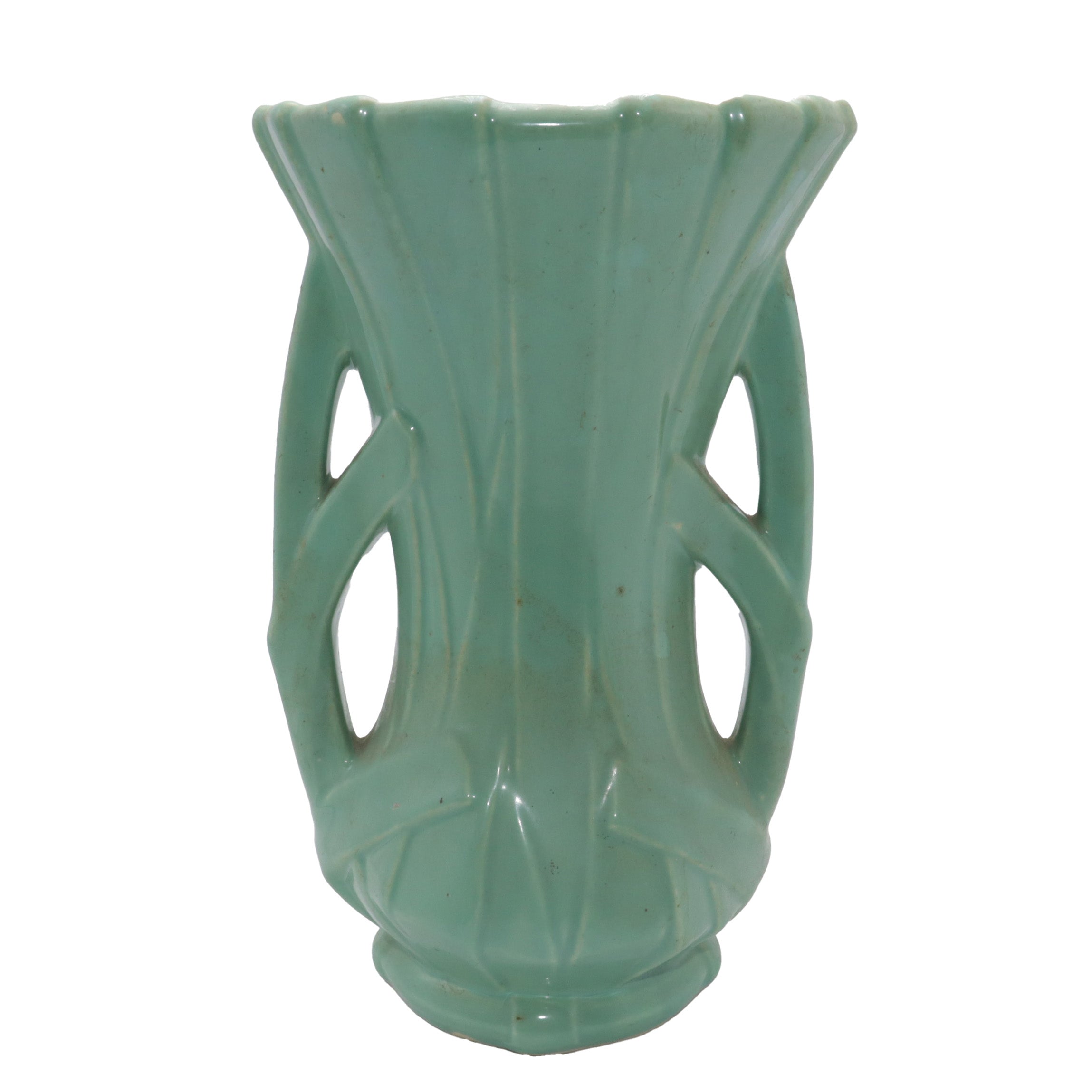 Green ceramic vase signed by McCoy, c. 1960