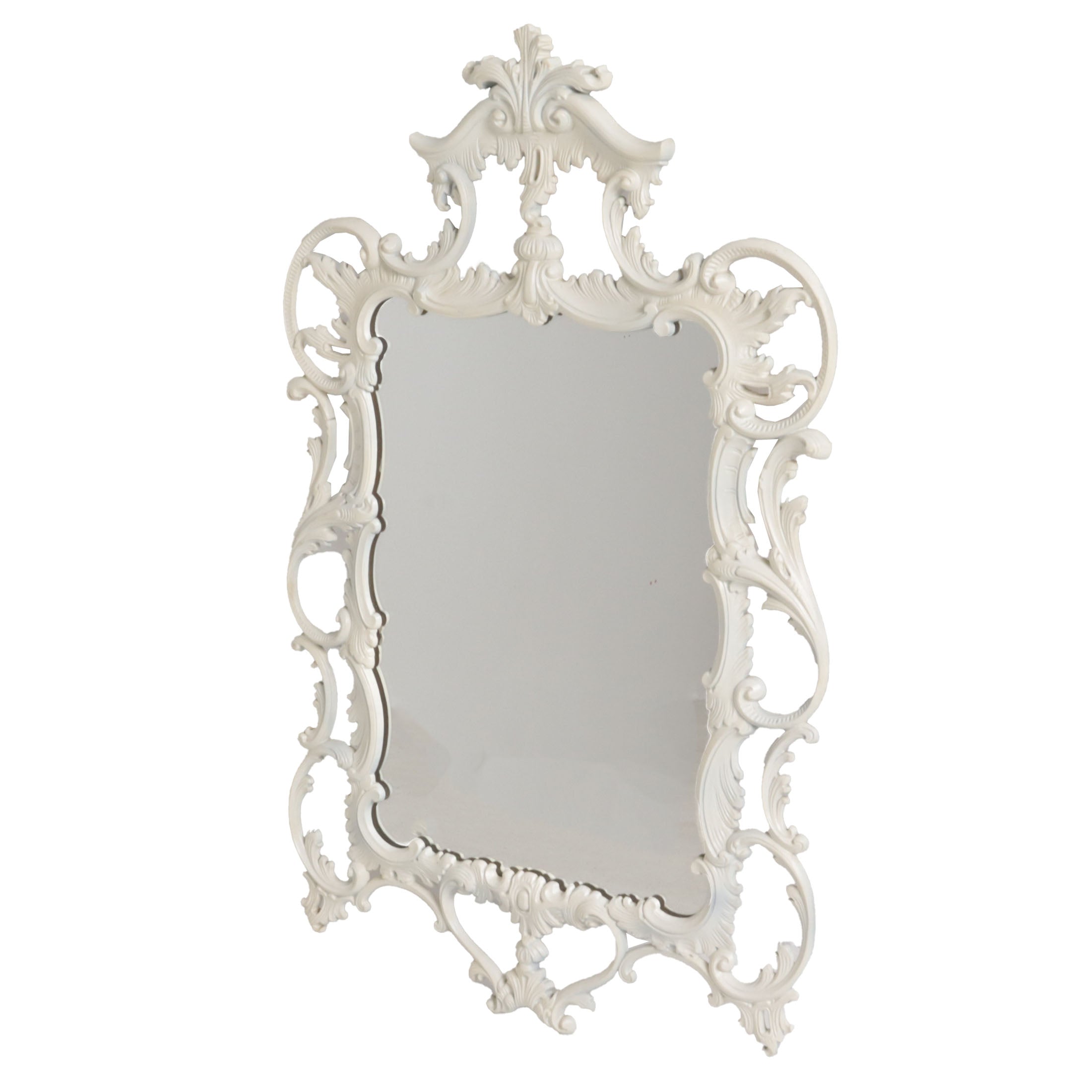 Small ivory ornate mirror in the style of Rococo, c. 1960