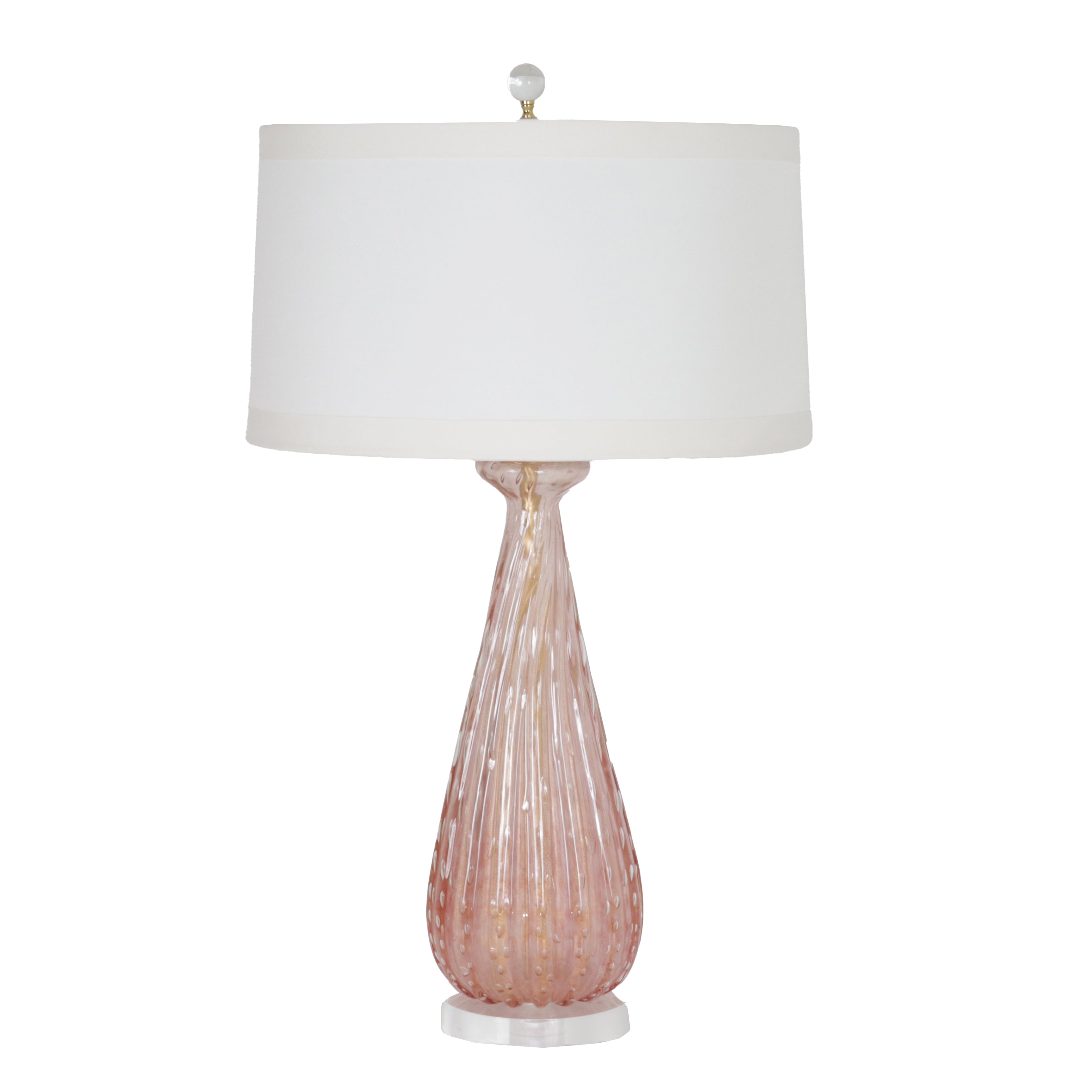 Grapefruit Murano glass lamp with bullicante inclusions, c. 1950