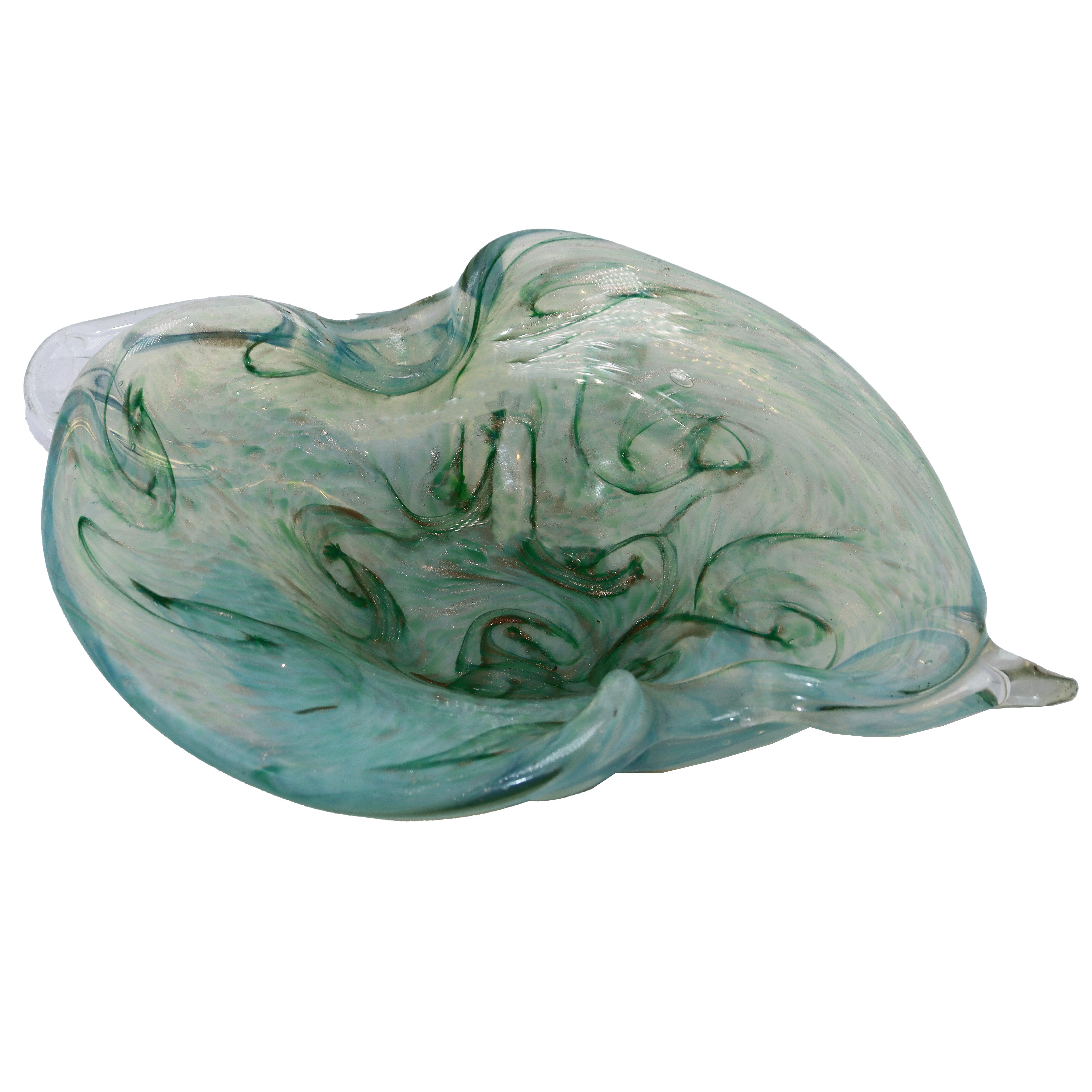 Aqua Opaline Murano glass bowl, c. 1950