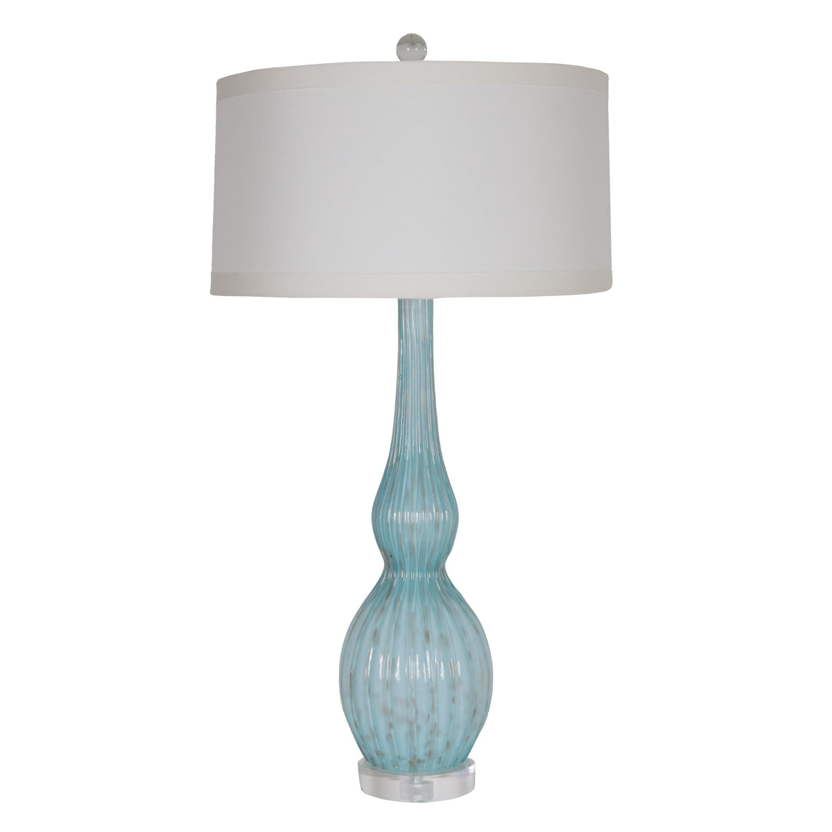 Pair of Turquoise Murano glass lamps with bullicante inclusions, c. 19 ...