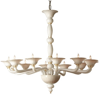 Sophia Chandelier in White & Gold