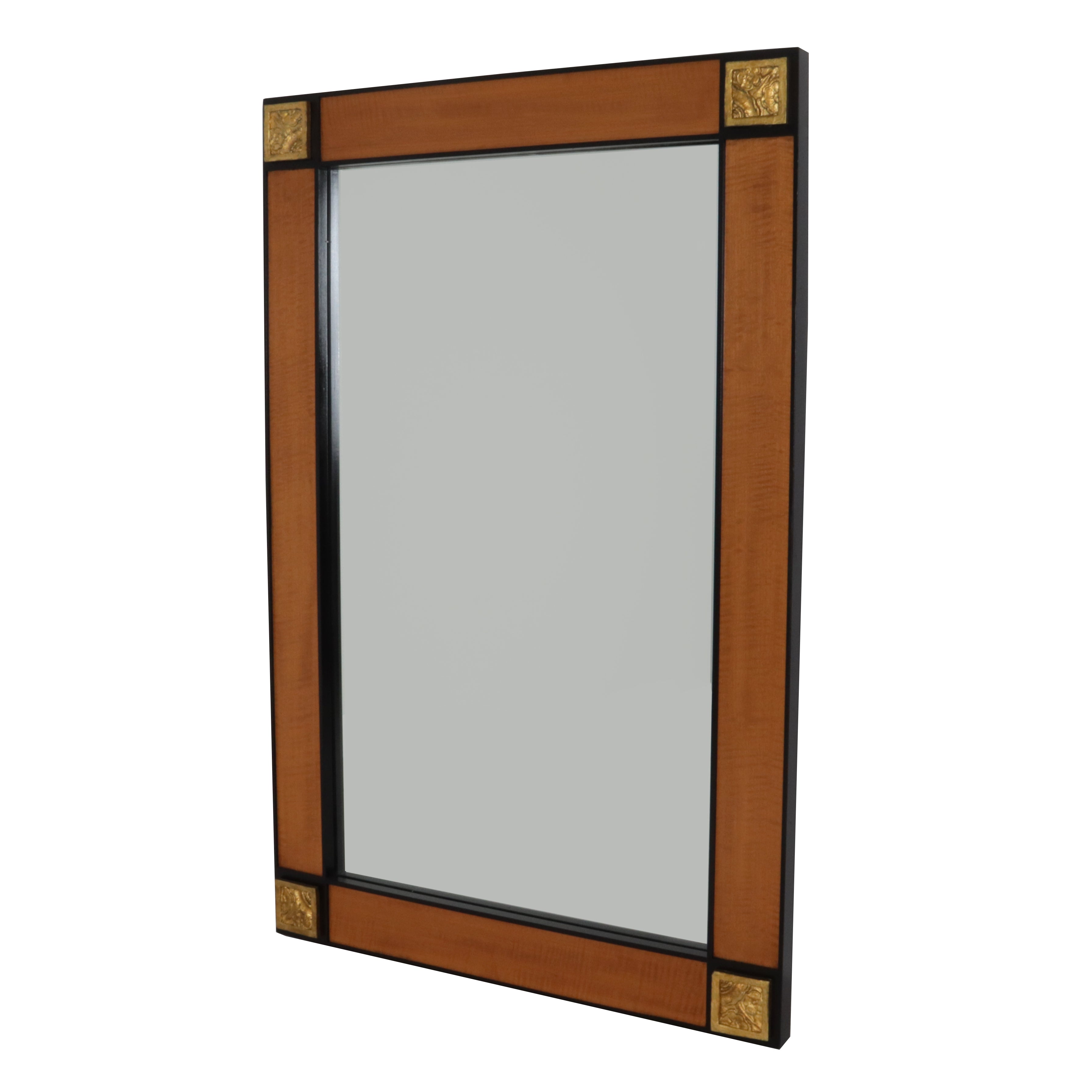 Large mirror with ebony and gold accents, c. 1960