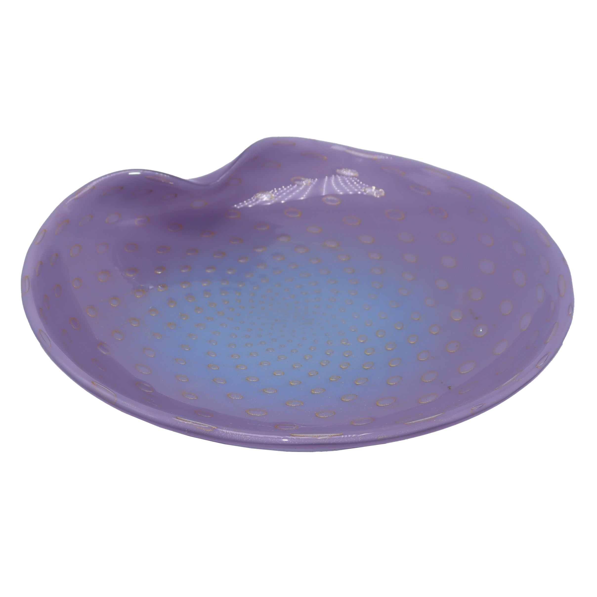 Purple and blue Murano bowl with gold fleck inclusions, c. 1950