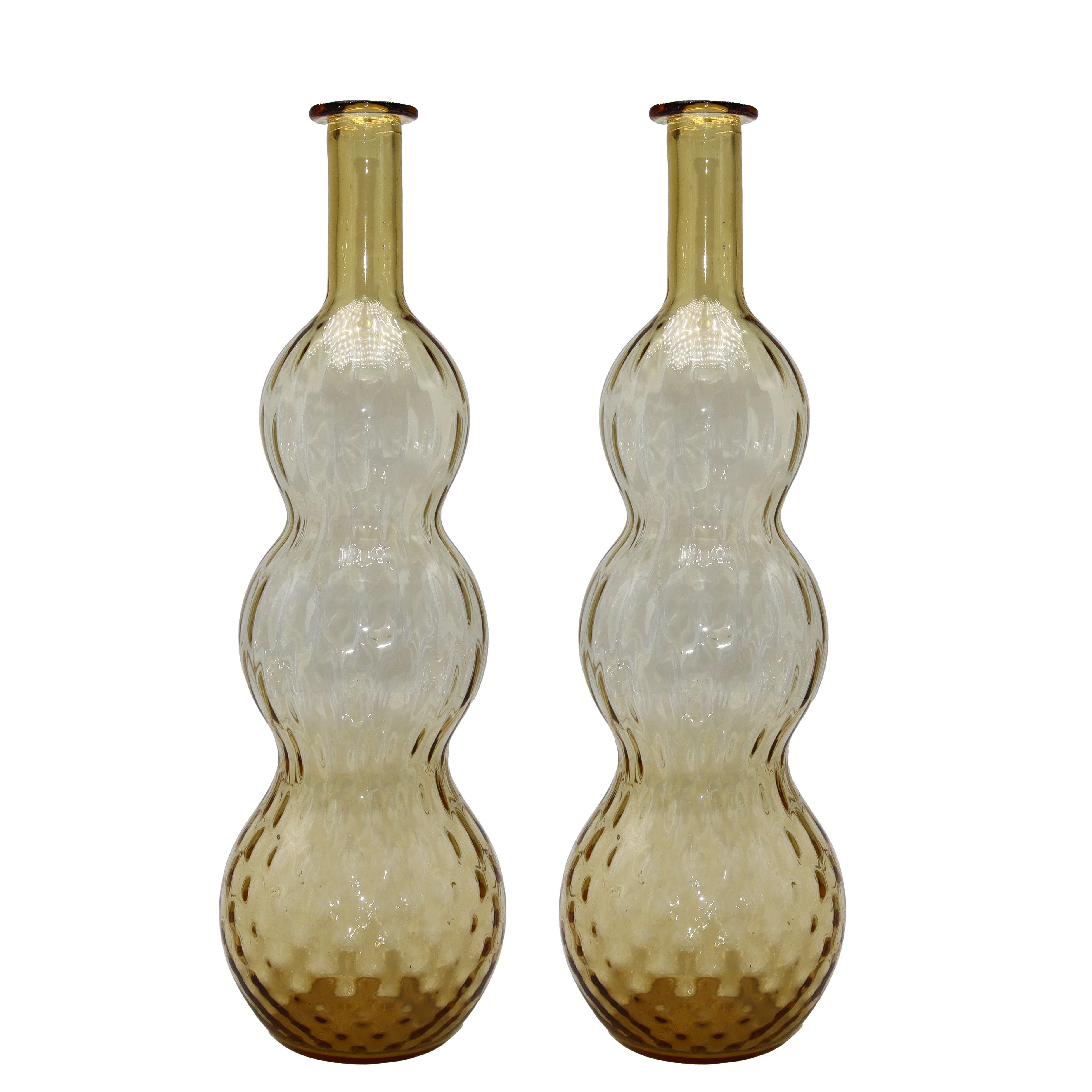 Pair of Amber Murano glass vases, c. 1960