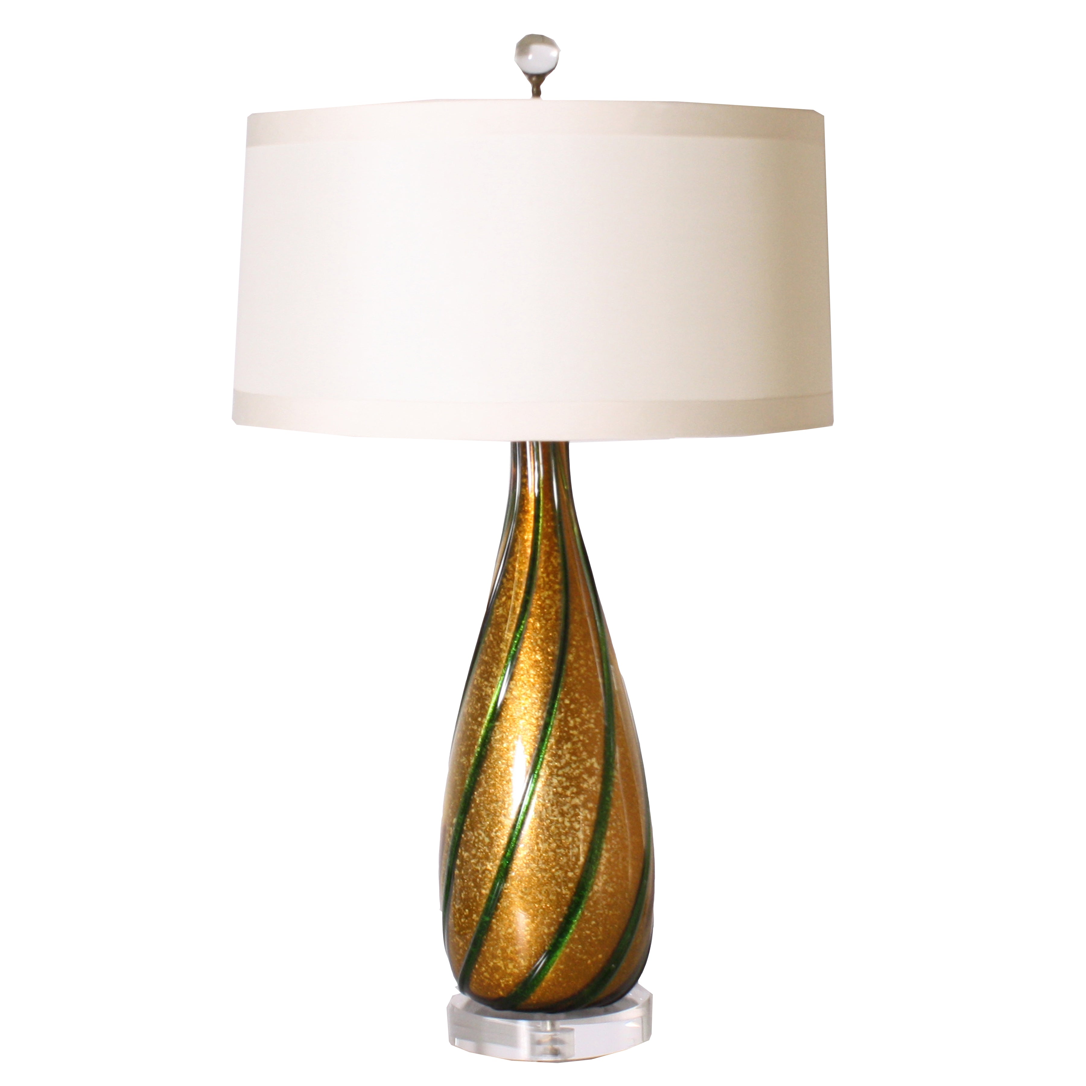 Green and gold Murano swirl lamp, c. 1950