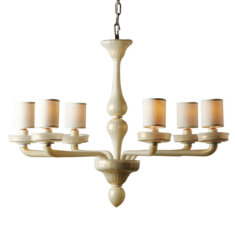 Elizabeth Chandelier in White & Gold