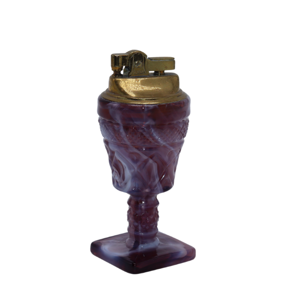 Amethyst and brass glass lighter, c. 1960