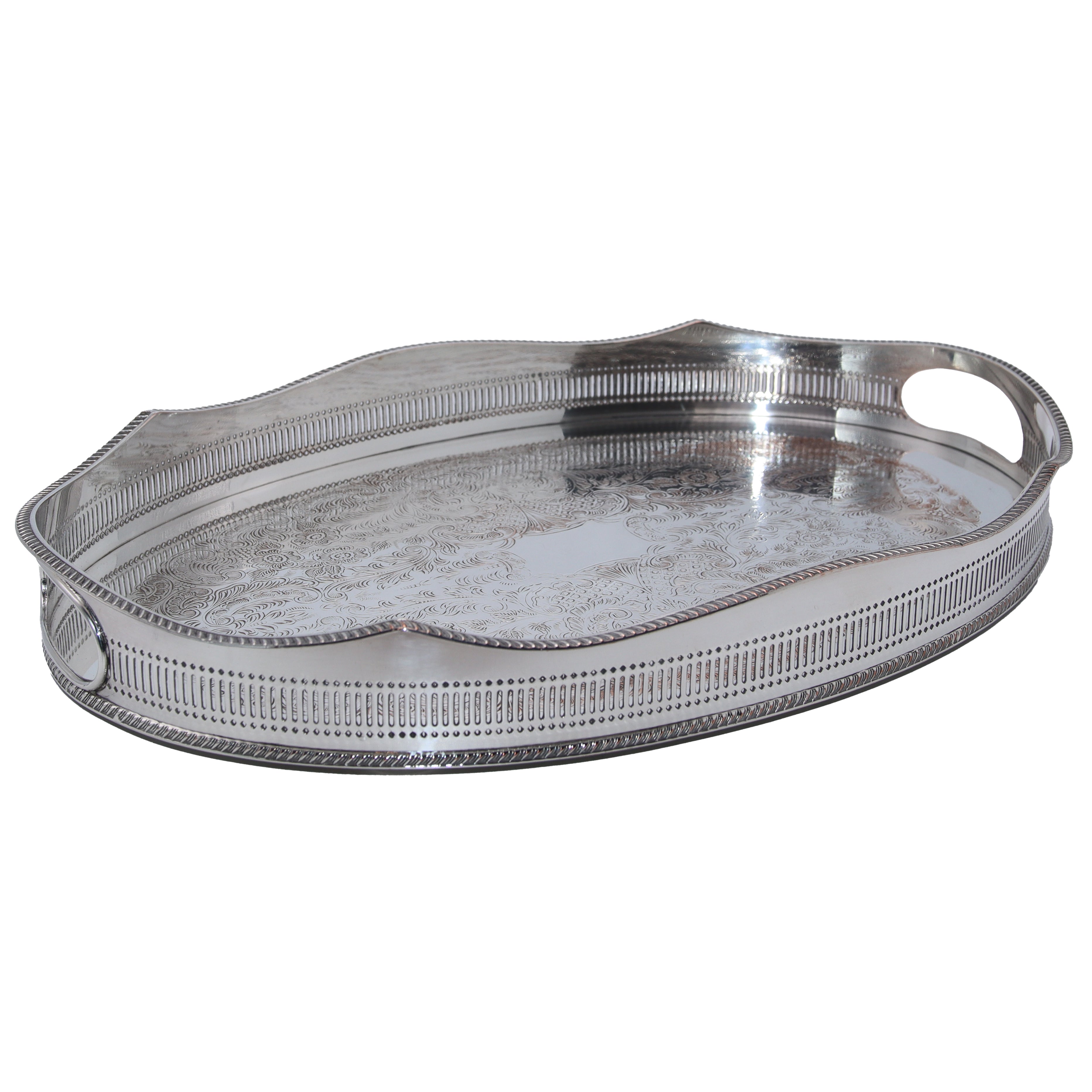 Silver plated gallery tray, c. 1950