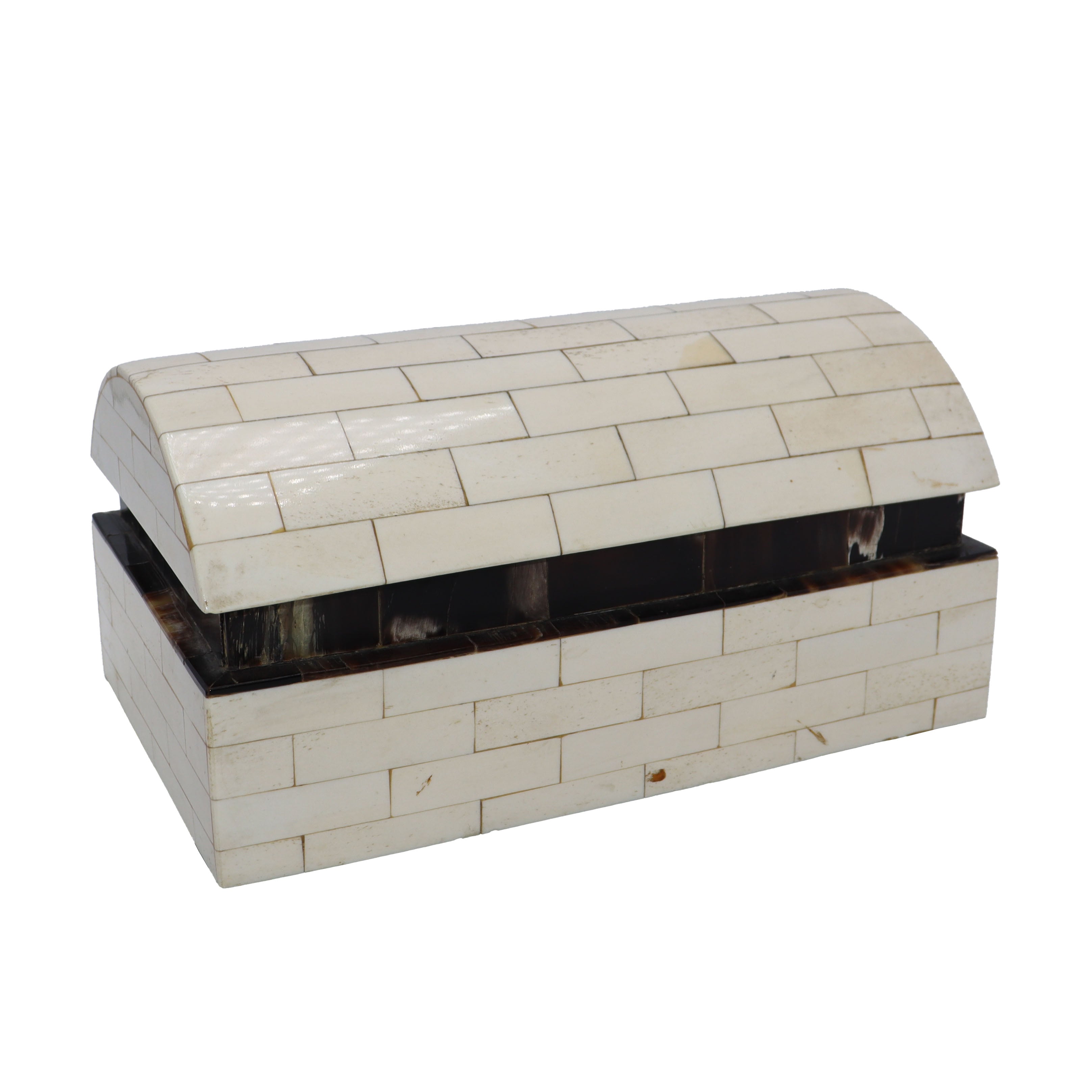 Decorative ivory box with bone marquetry, c. 1960