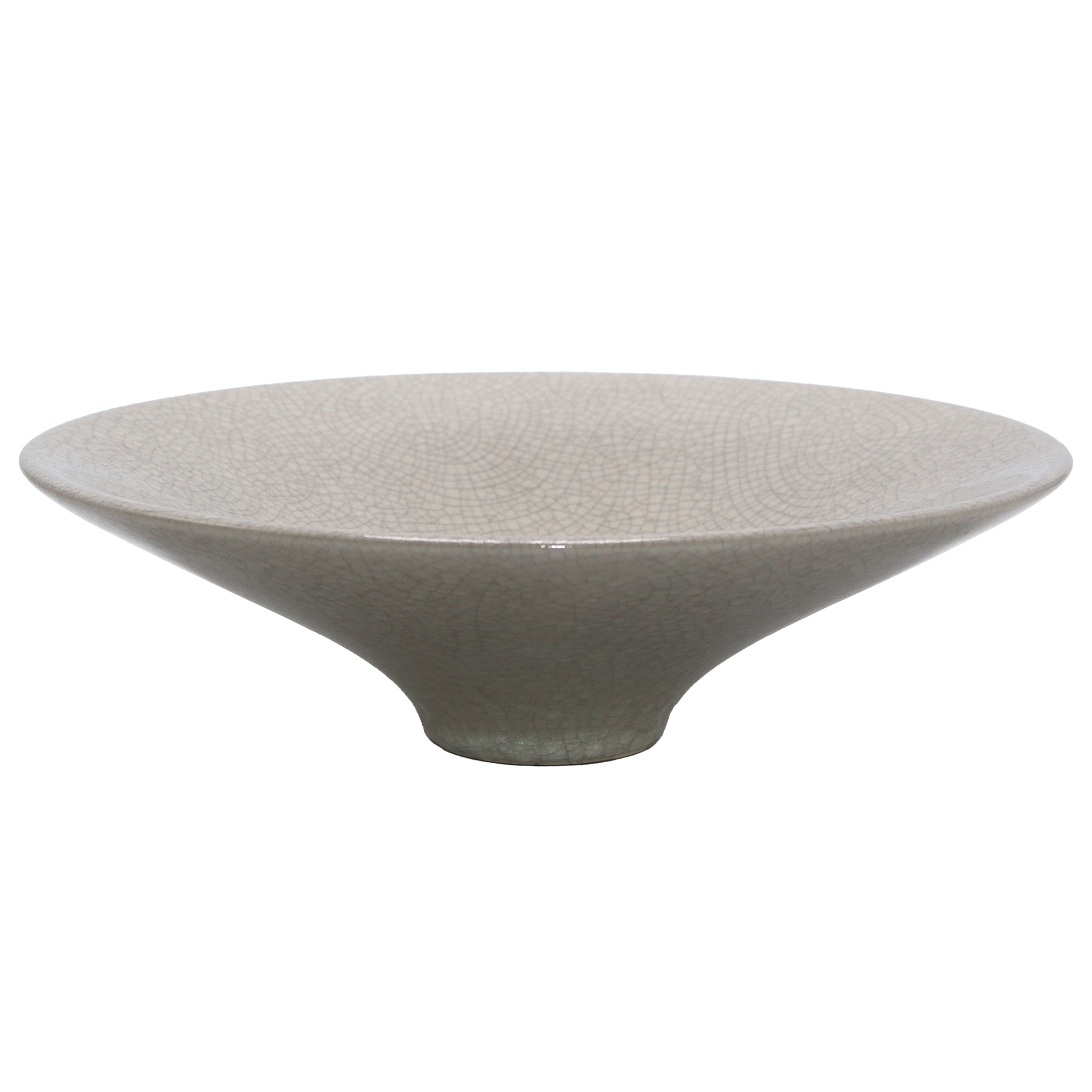 Ivory crackle finish dish, c. 1980