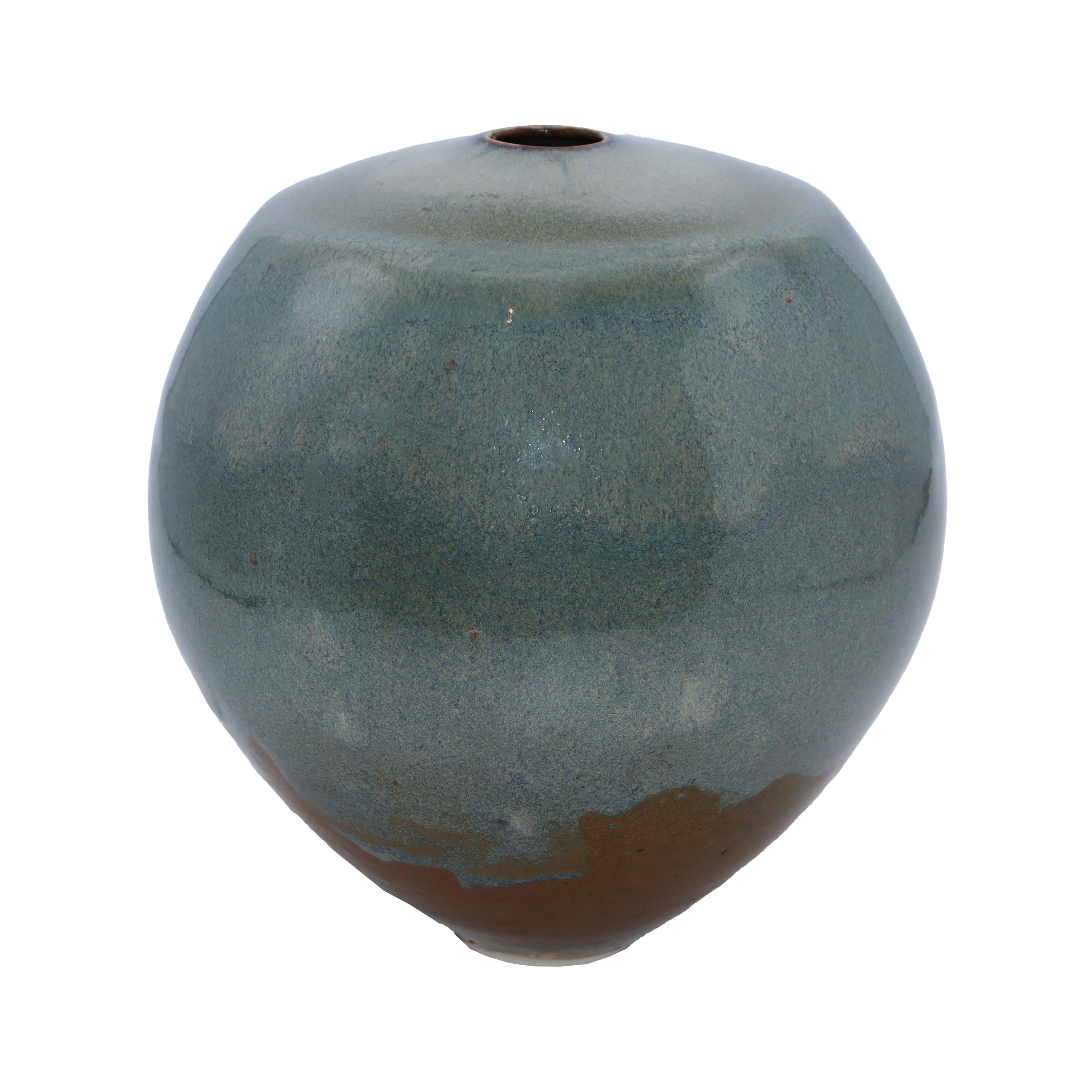 Green and brown ceramic vase by Oscar Bucher, c. 1960