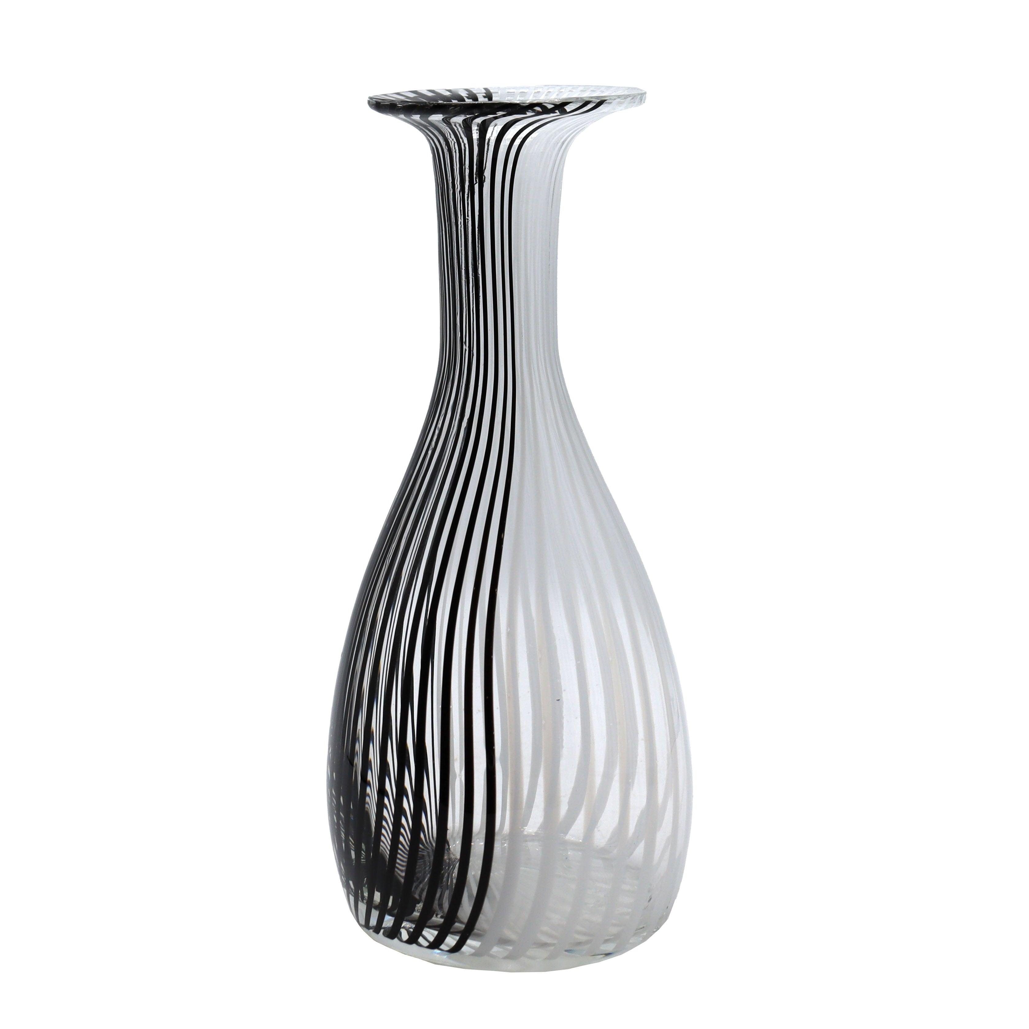 Black and white Dino Martens Mezza Filigrana striped vase, c. 1950