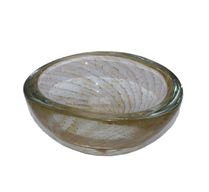 Gold Murano Barovier & Toso bowl with swirls, c. 1960
