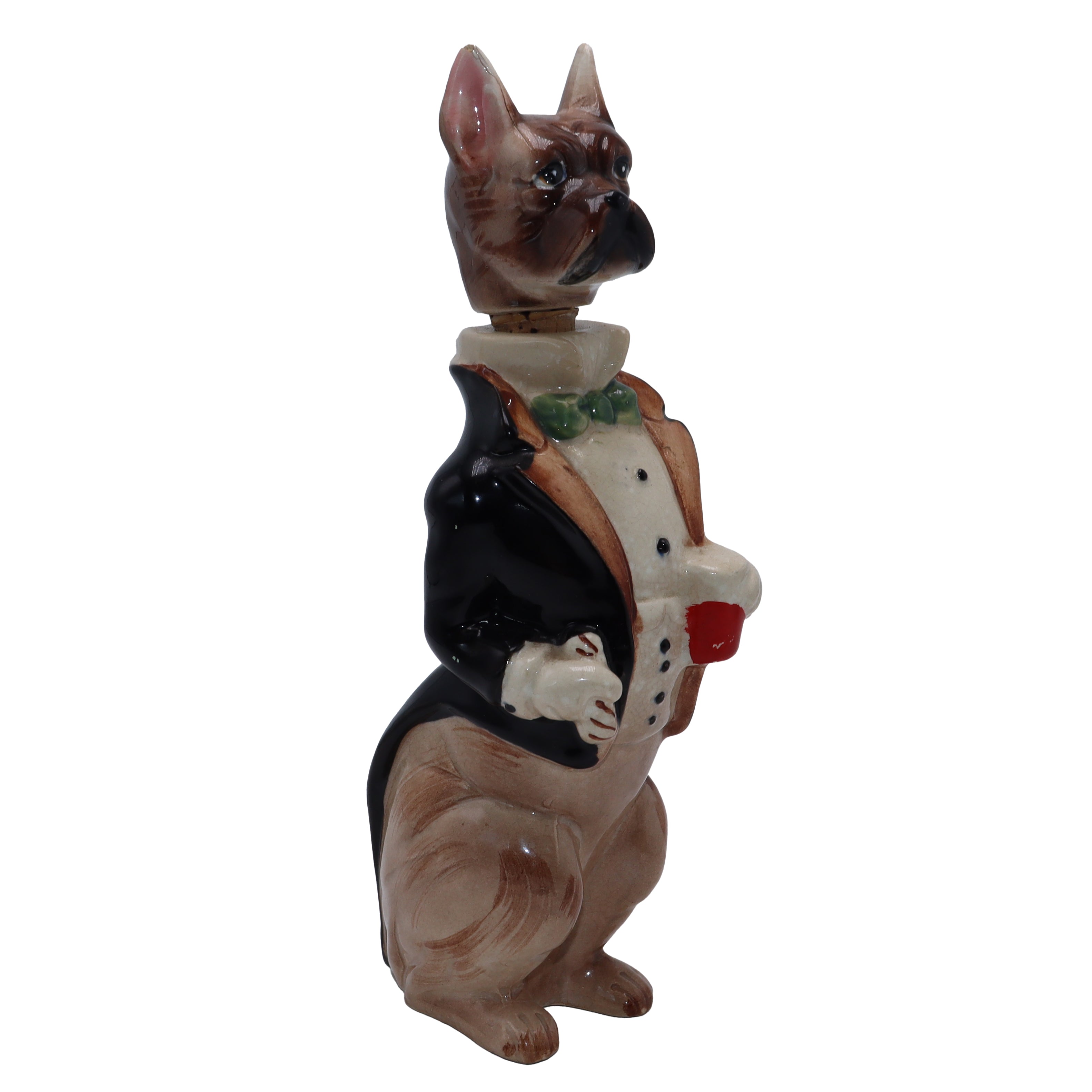 Vintage butler dog decanter, c . 1960