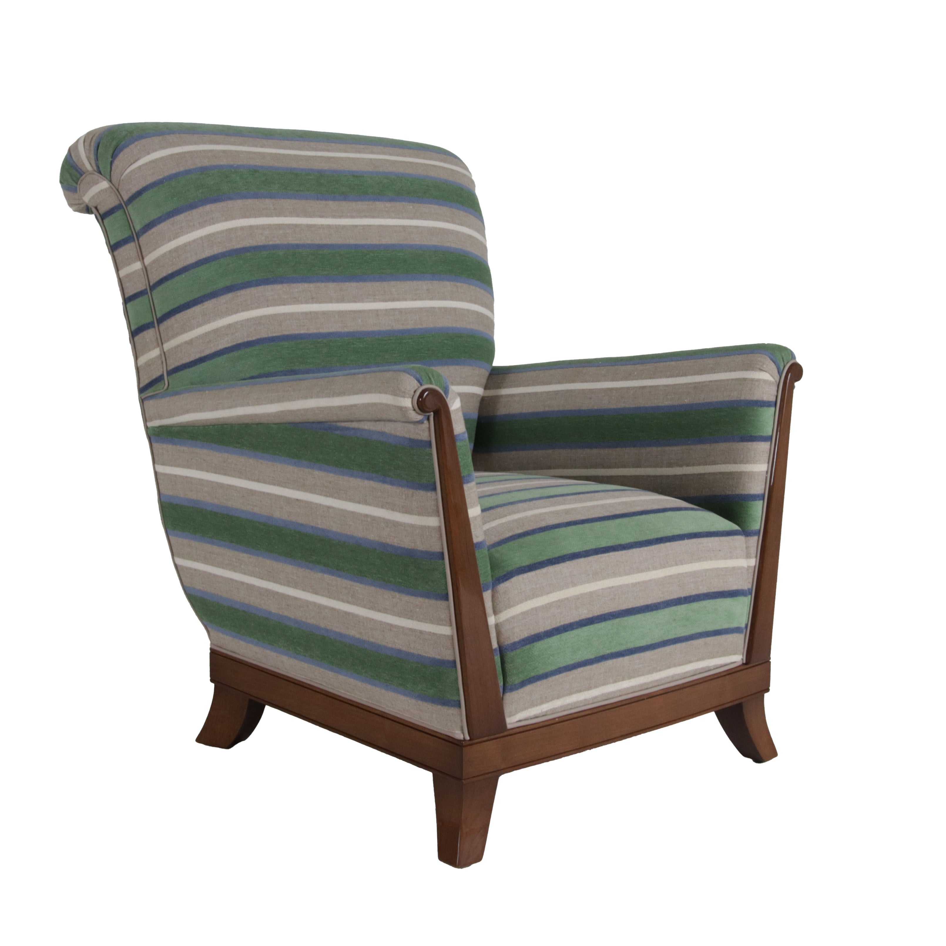 Rothschild Chair in Blue Green Stripe