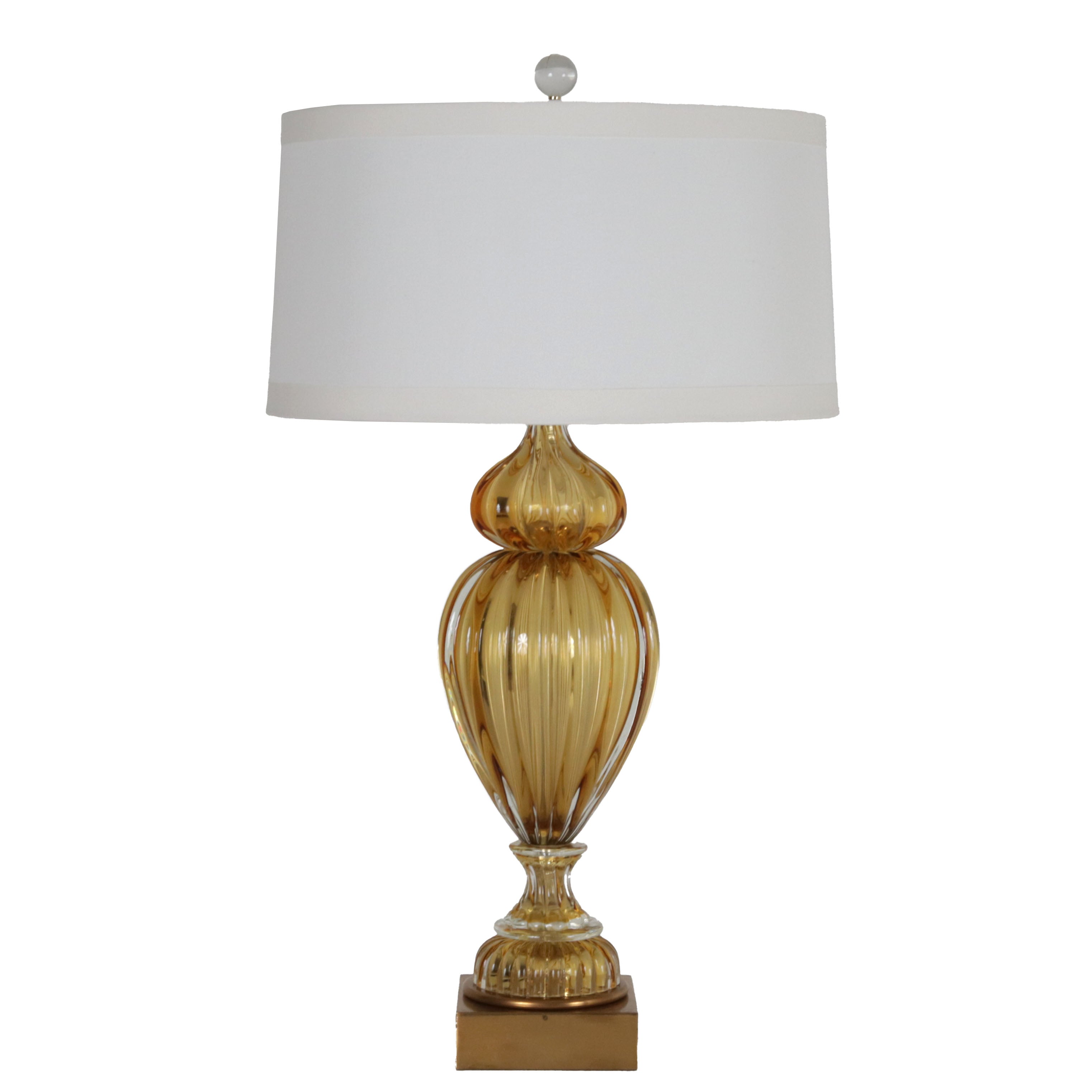 Amber Marbro Murano glass lamp, c. 1950