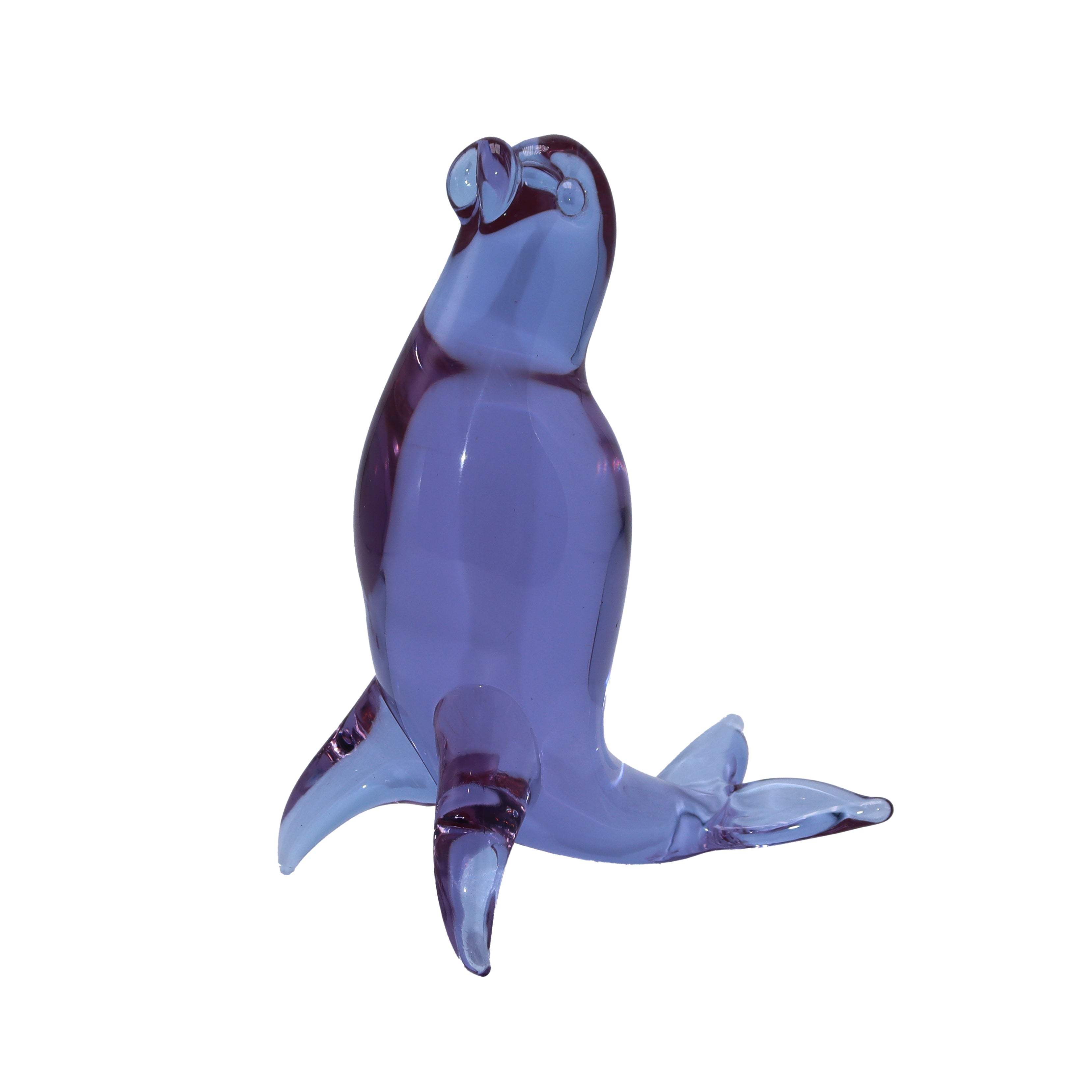 Purple Italian Murano glass walrus by Licio Zanetti, c. 1960